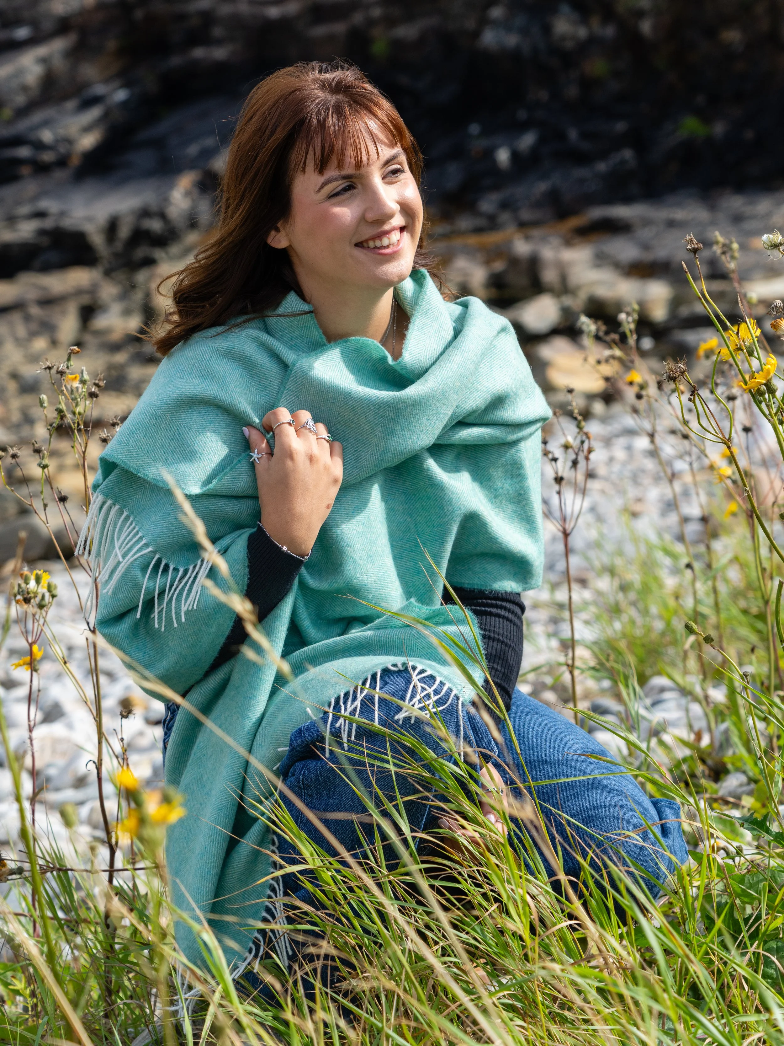 Spearmint Herringbone Wrap
