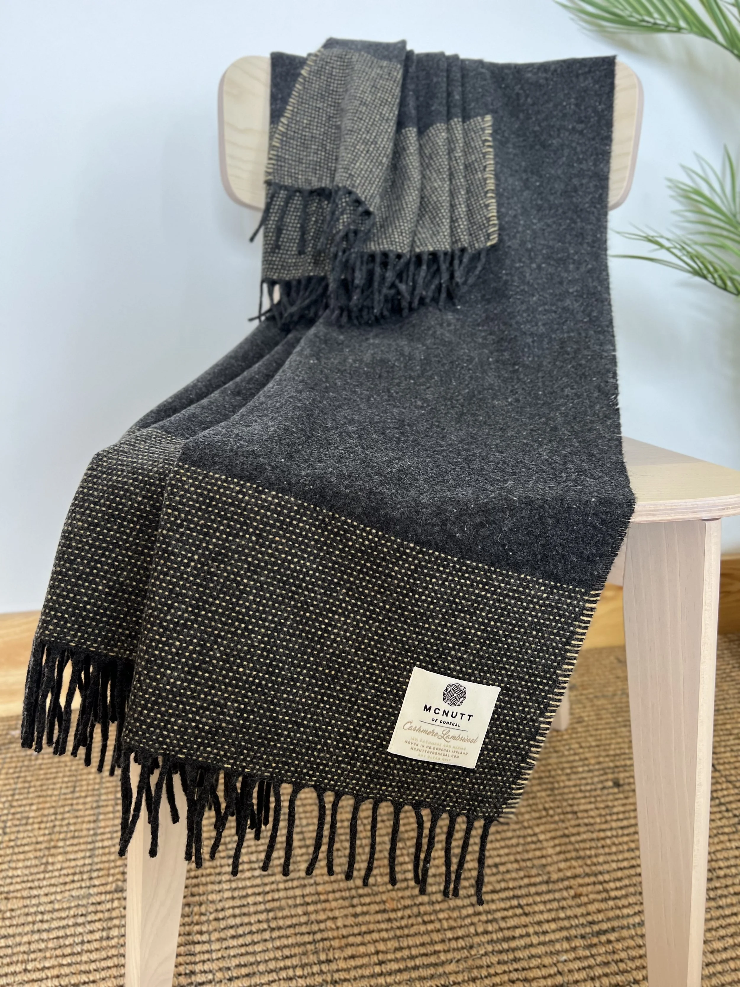 Charcoal and Sunshine Dash Throw