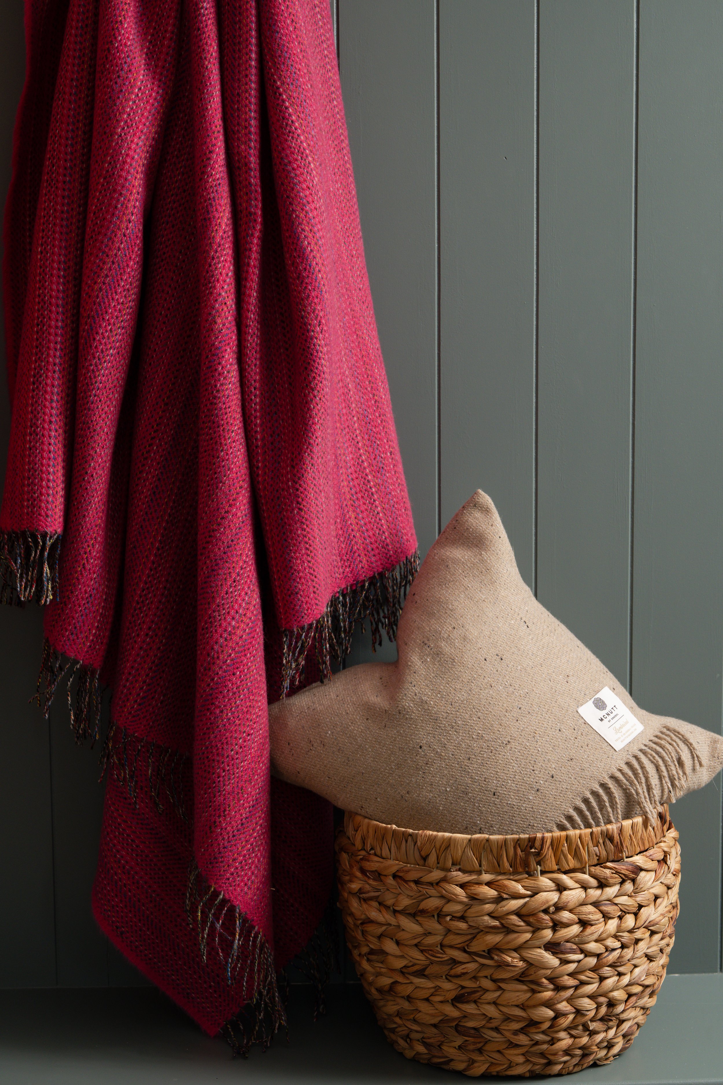Fuchsia Heritage Tweed Throw