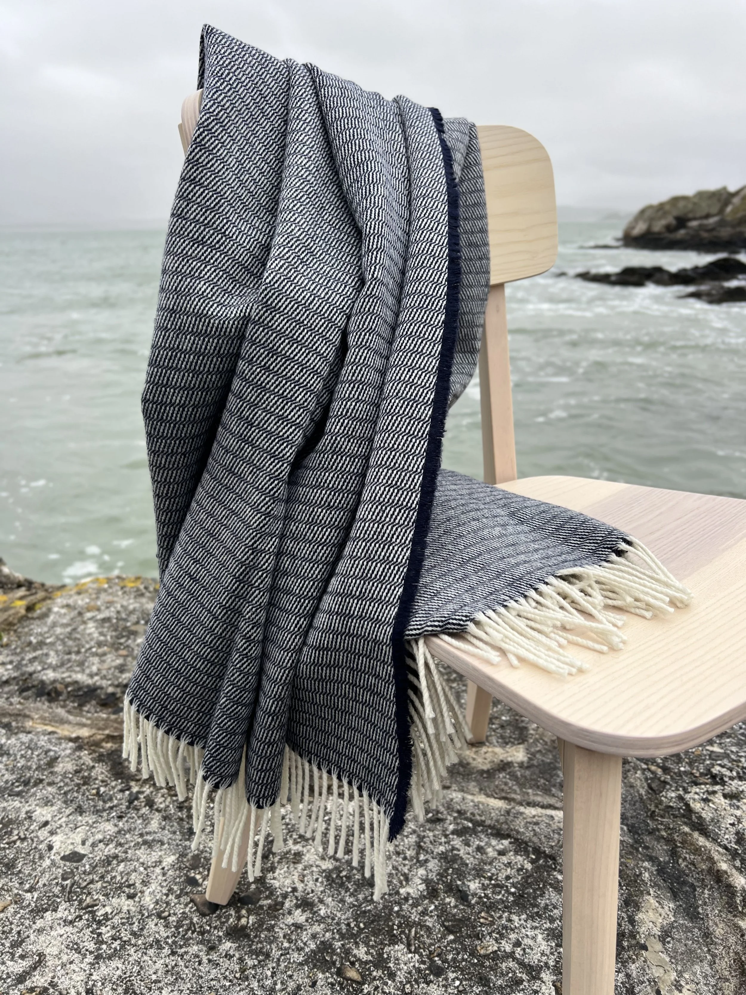 Ripple Navy Throw