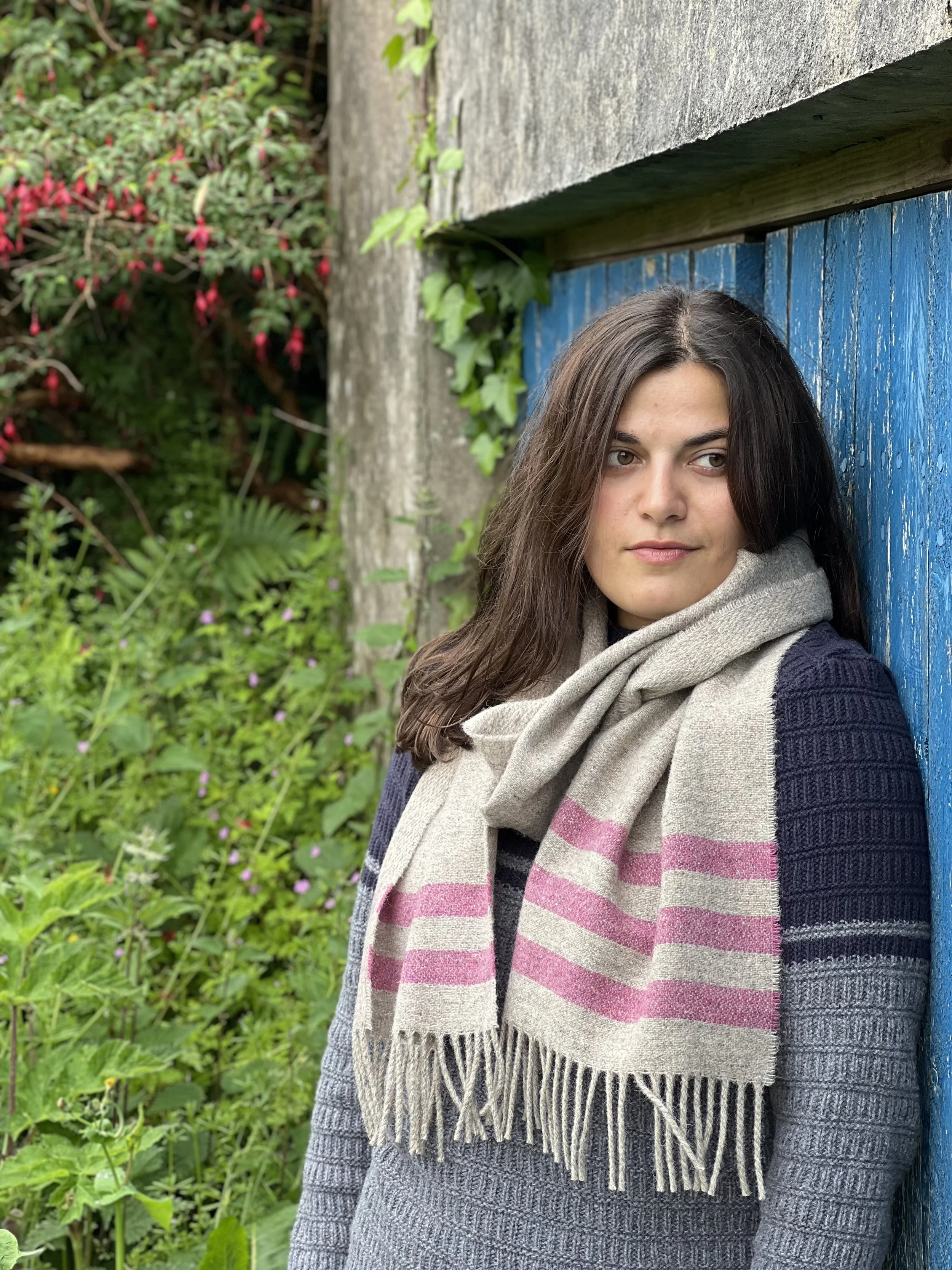 Forever Pebble Stripe Scarf on model