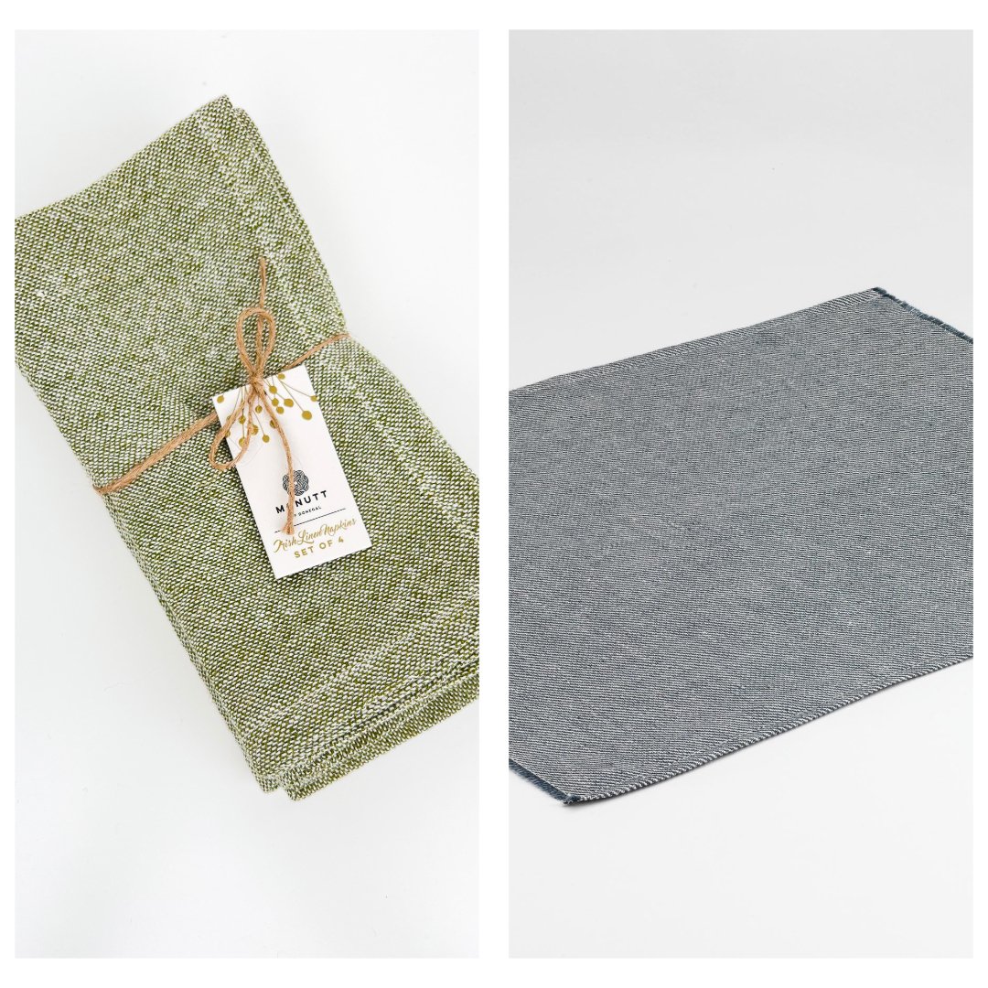 Herb Green Napkins and Dove Place mats Tableware Set.jpg