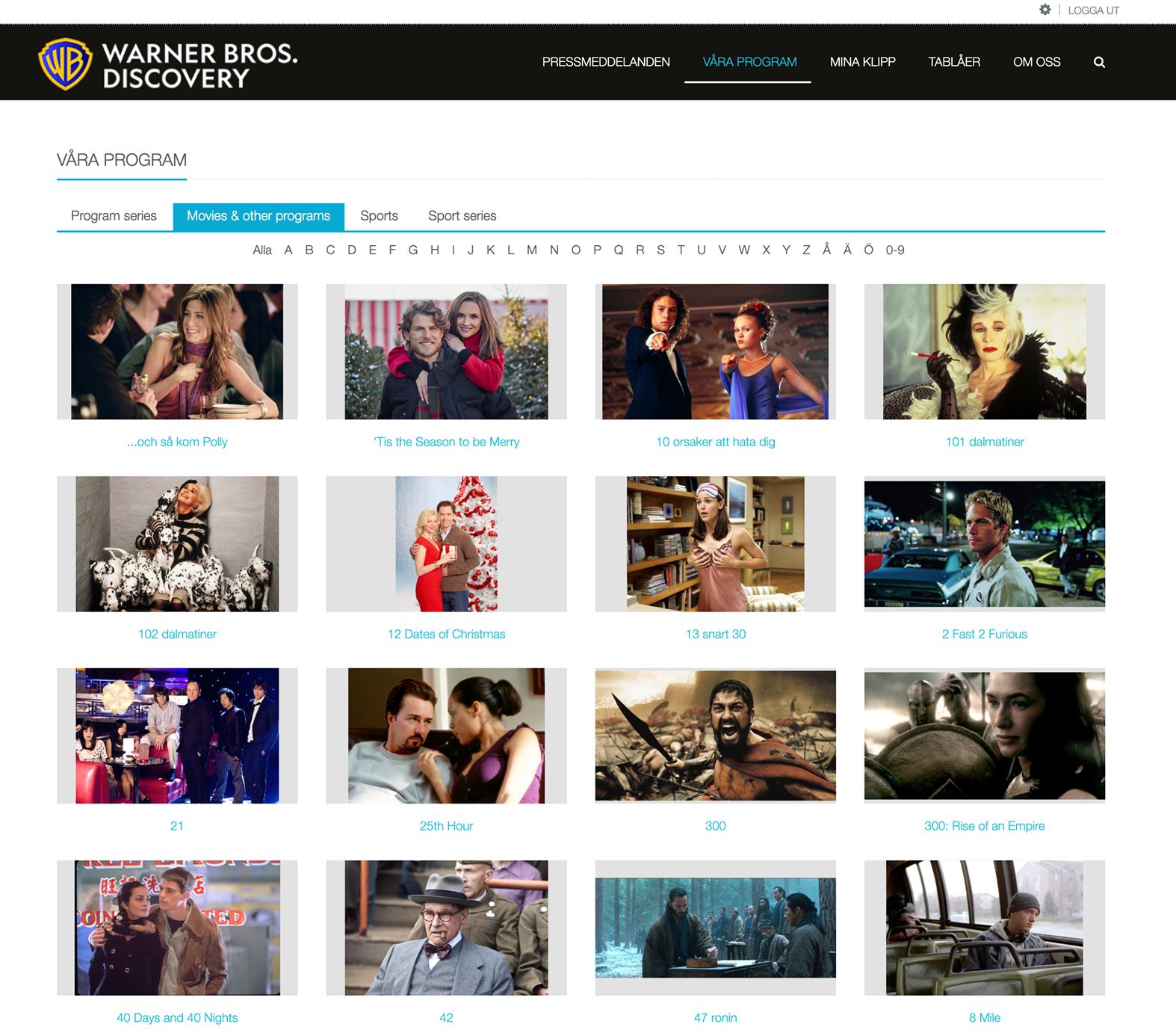 Warner Bros Discovery Program Catalog