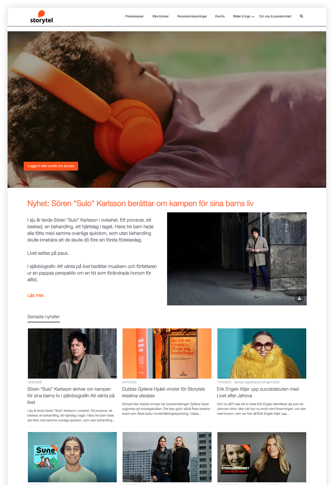 Storytel press room by Clipsource