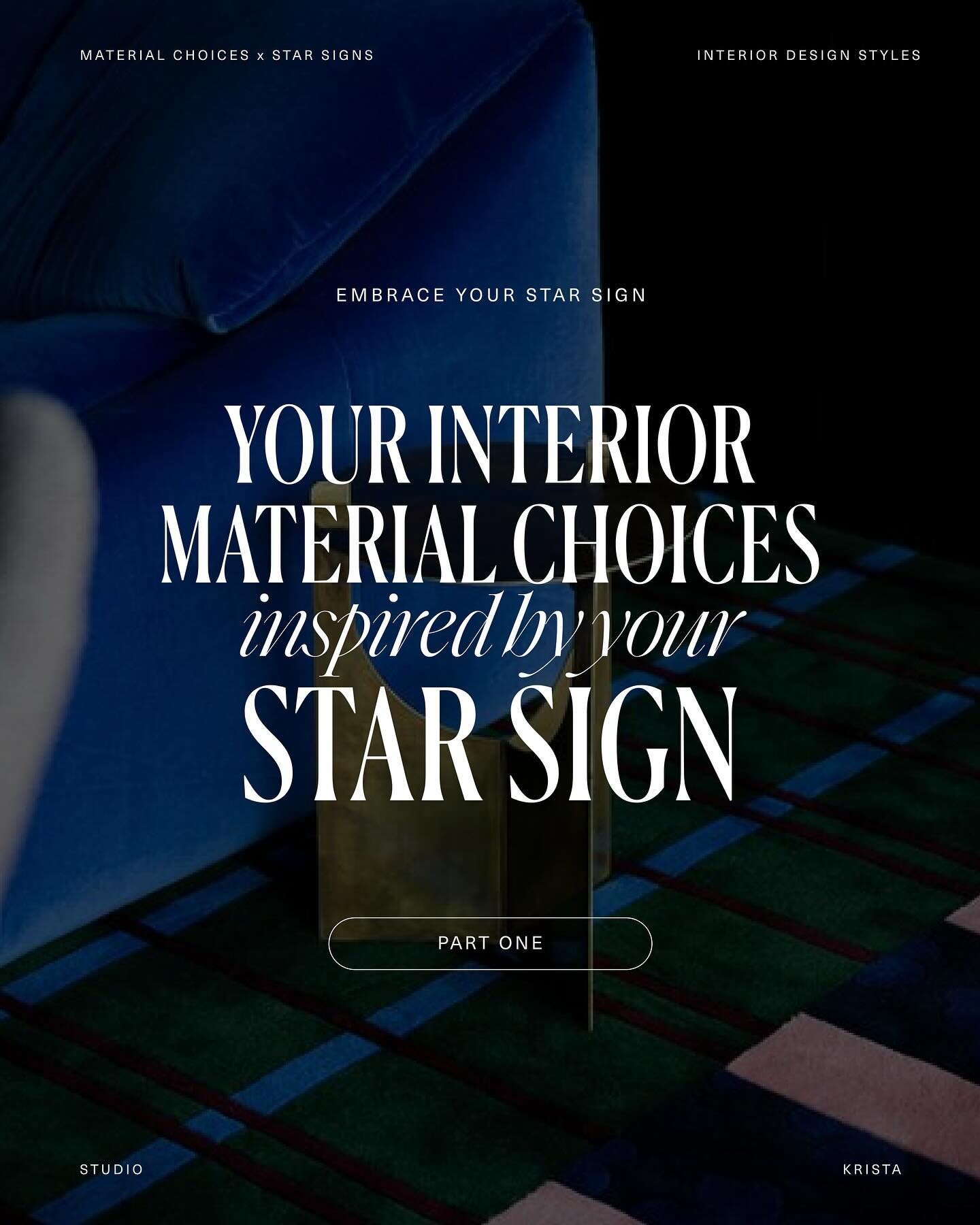 Interior Material Choices Inspired by Your Star Sign.🪐💫

From luxurious Leo to calming Cancer, your star sign holds the key to your ideal interior material choices. Are you a bold Aries drawn to fiery colours, or perhaps a practical Virgo seeking e