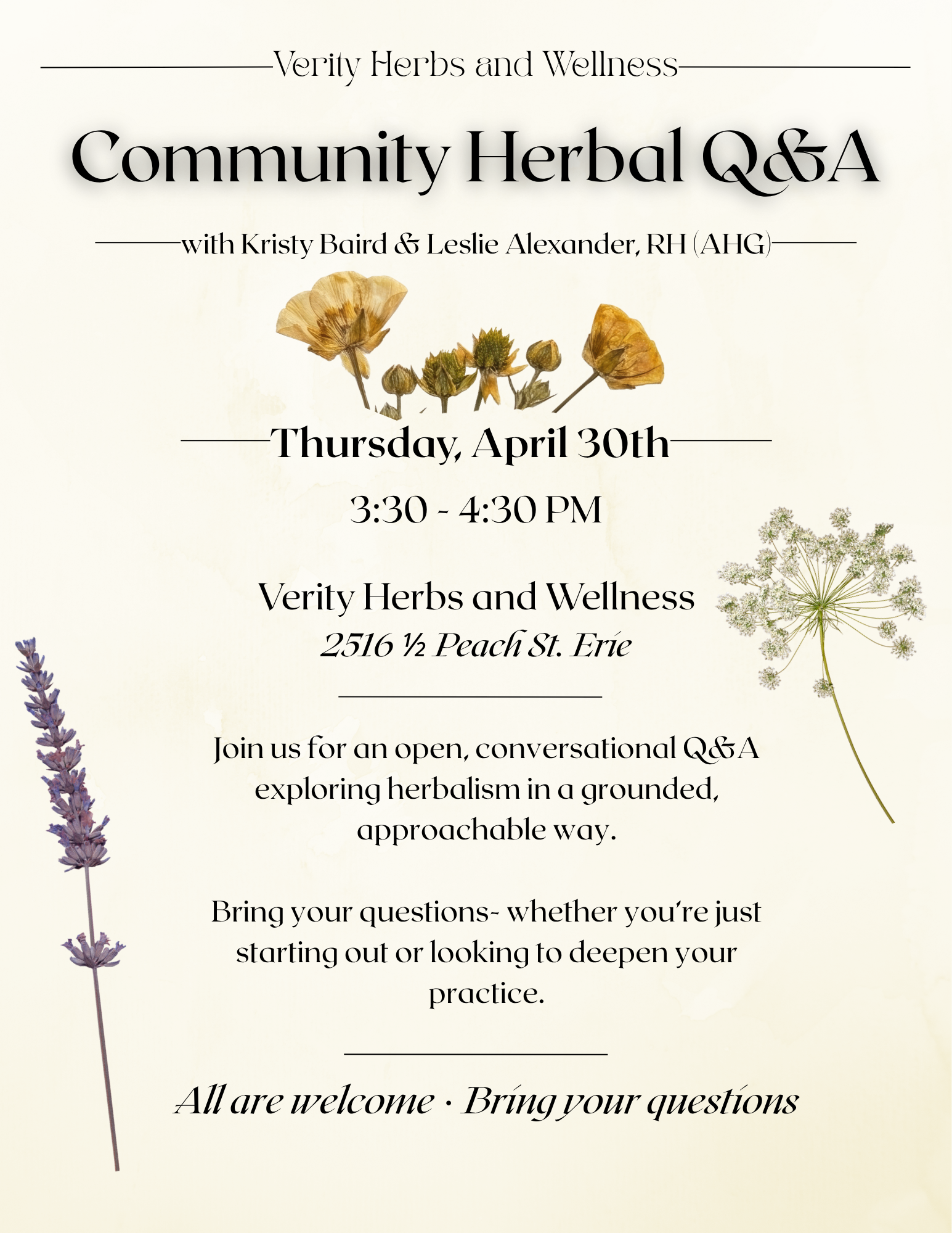 Community Herbal Q&A with Leslie Alexander, RH (AHG)