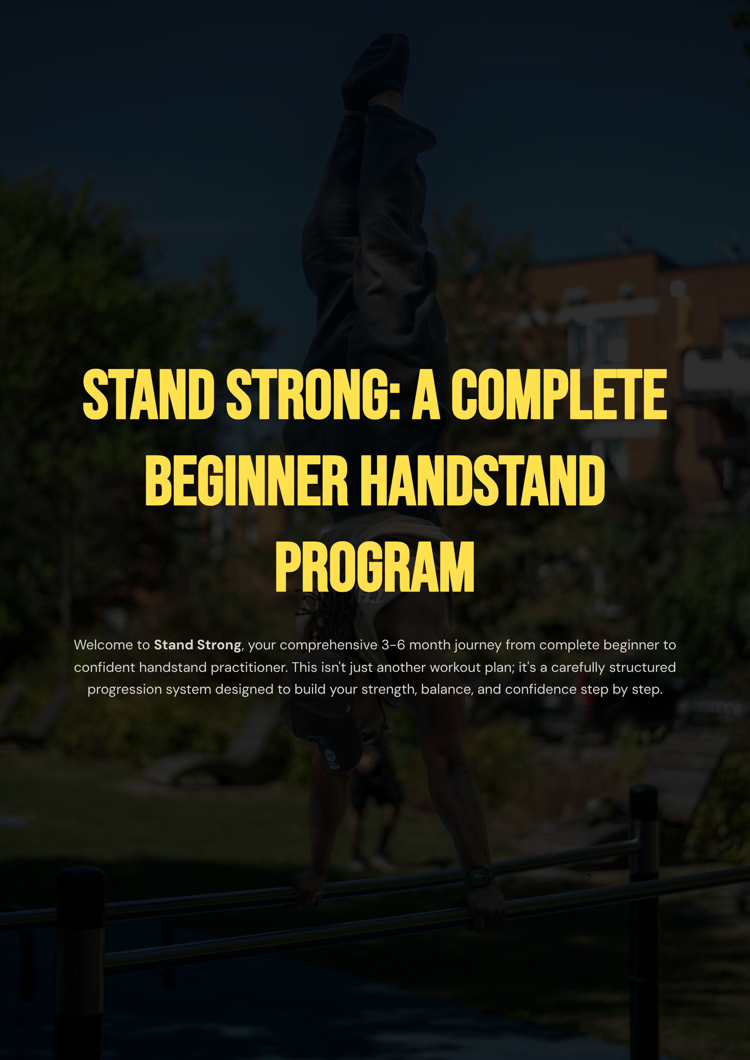 Stand Strong: A Complete Beginner Handstand Program