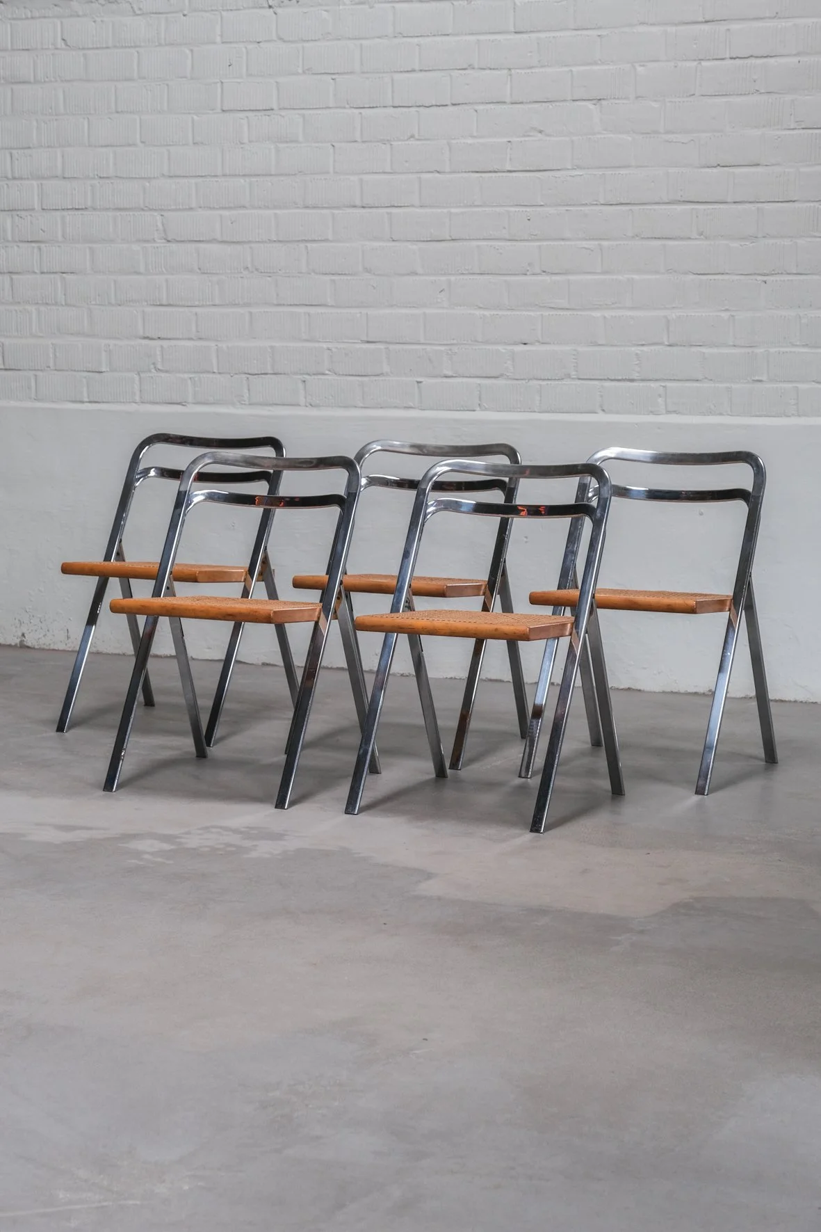 Set of 5 Cidue folding chairs by Giorgio Cattelan 1970