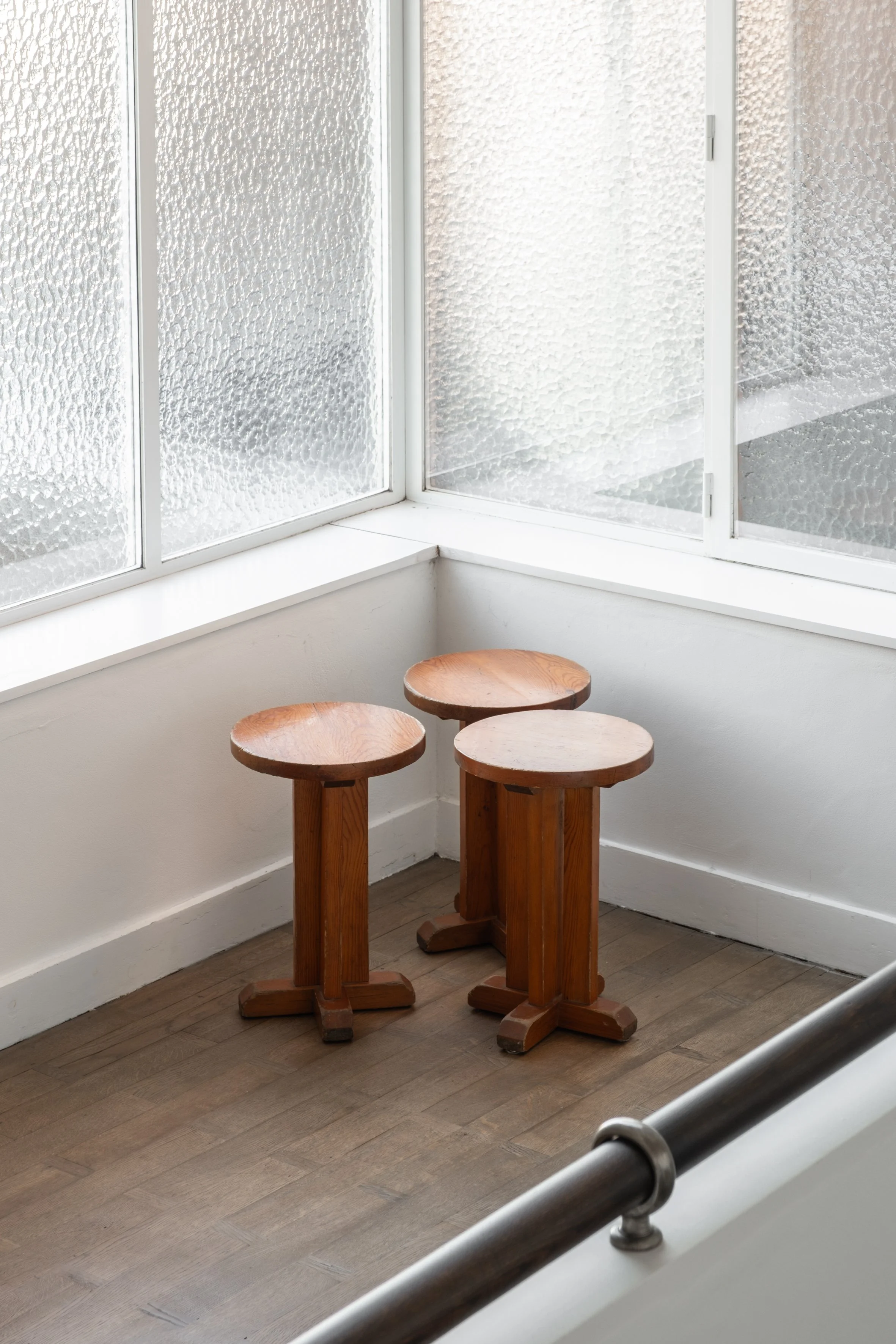 Art Deco Pine Stools – 4 Pieces, 1930s