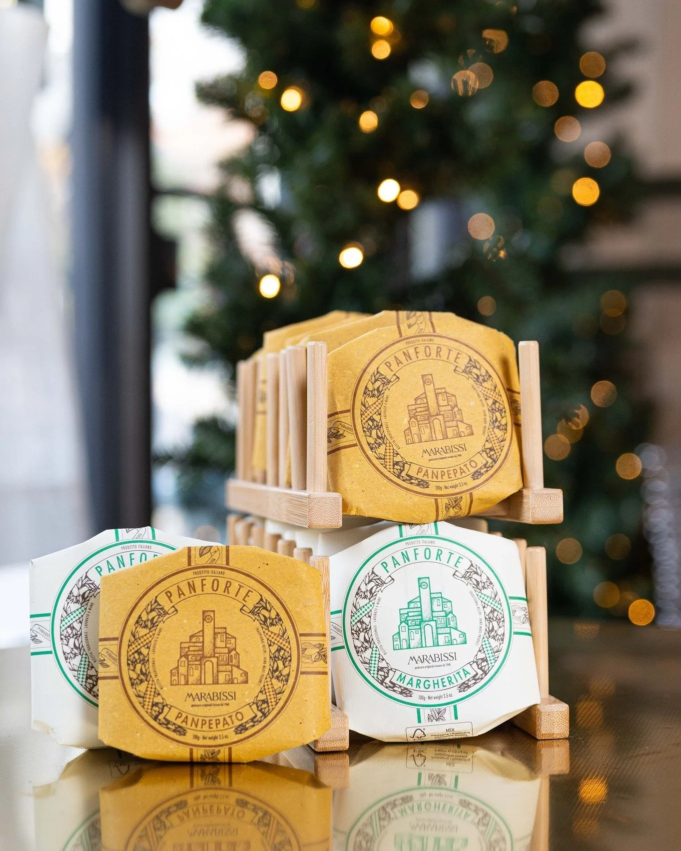 Day 4 of our 12 Days of Christmas ✨

Panforte &amp; Panpepato Siena, Italy. 
- Panforte: A dense, chewy Italian fruitcake, made of dried and candied fruits, honey, and spices, coated with powdered sugar.
- Panpepato: A dense, chewy Italian fruitcake,