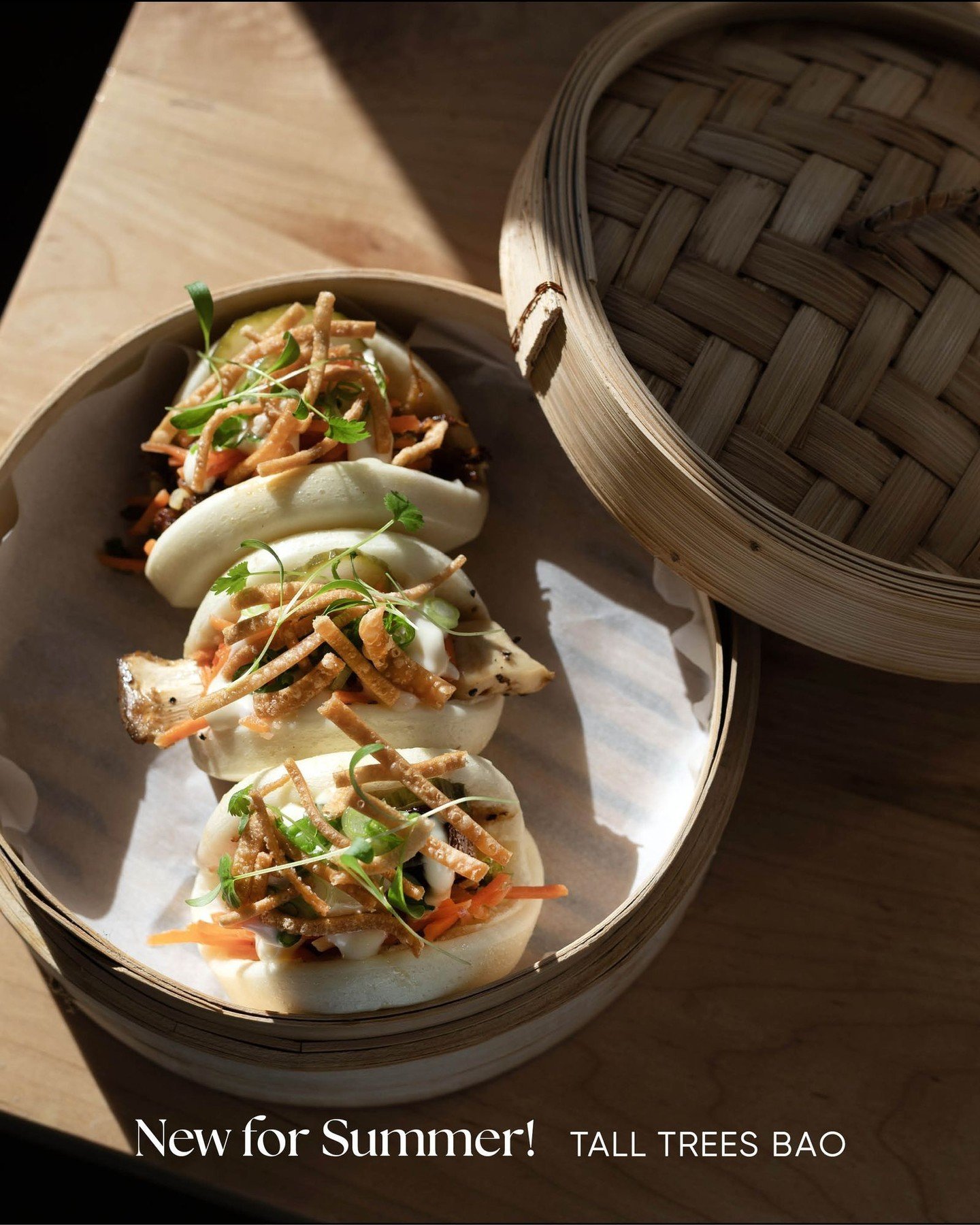 We love bao so much that we&rsquo;ve added three Tall Trees Bao options to our Lunch Menu and a bao appetizer to our Dinner Menu!

What are bao, you ask? Bao (pronounced like the bow of a boat) are soft, pillowy buns with various fillings that make t