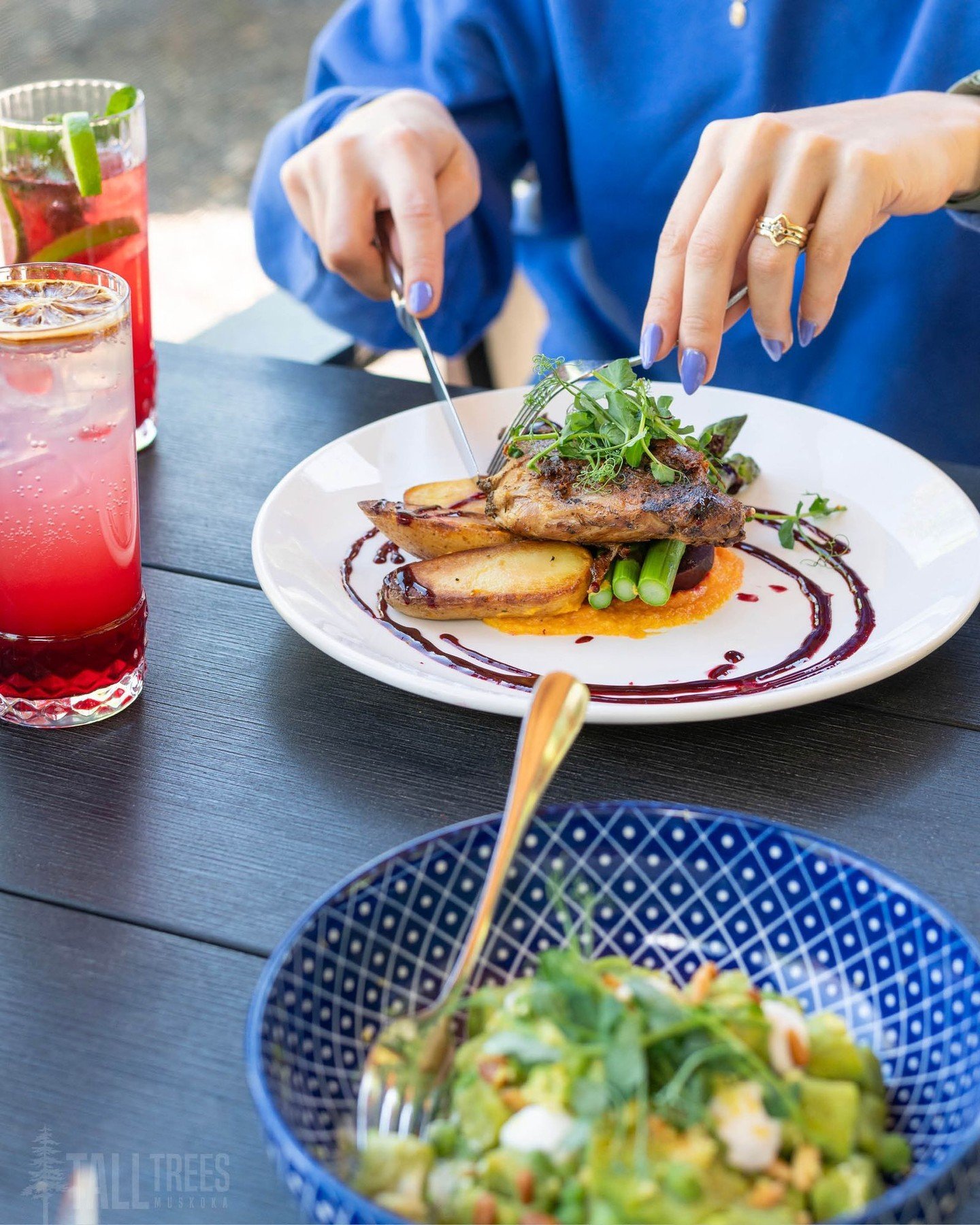 Crisp-edged and fall-apart tender, our Confit Duck Leg is cooked to perfection and finished with a tart black currant gastrique, roasted fingerling potatoes and seasonal vegetables.

Reserve your table online: Link In Bio&uarr;

📍 Tall Trees is loca