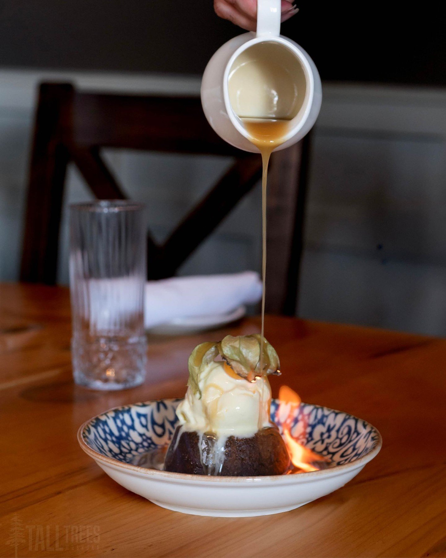 There&rsquo;s a hush when it hits the table. 

A glow, a pour, a ripple of warmth that rolls across the plate. Our Sticky Toffee Pudding, classically made and served with vanilla bean ice cream and bourbon toffee sauce, is the kind of dessert that do