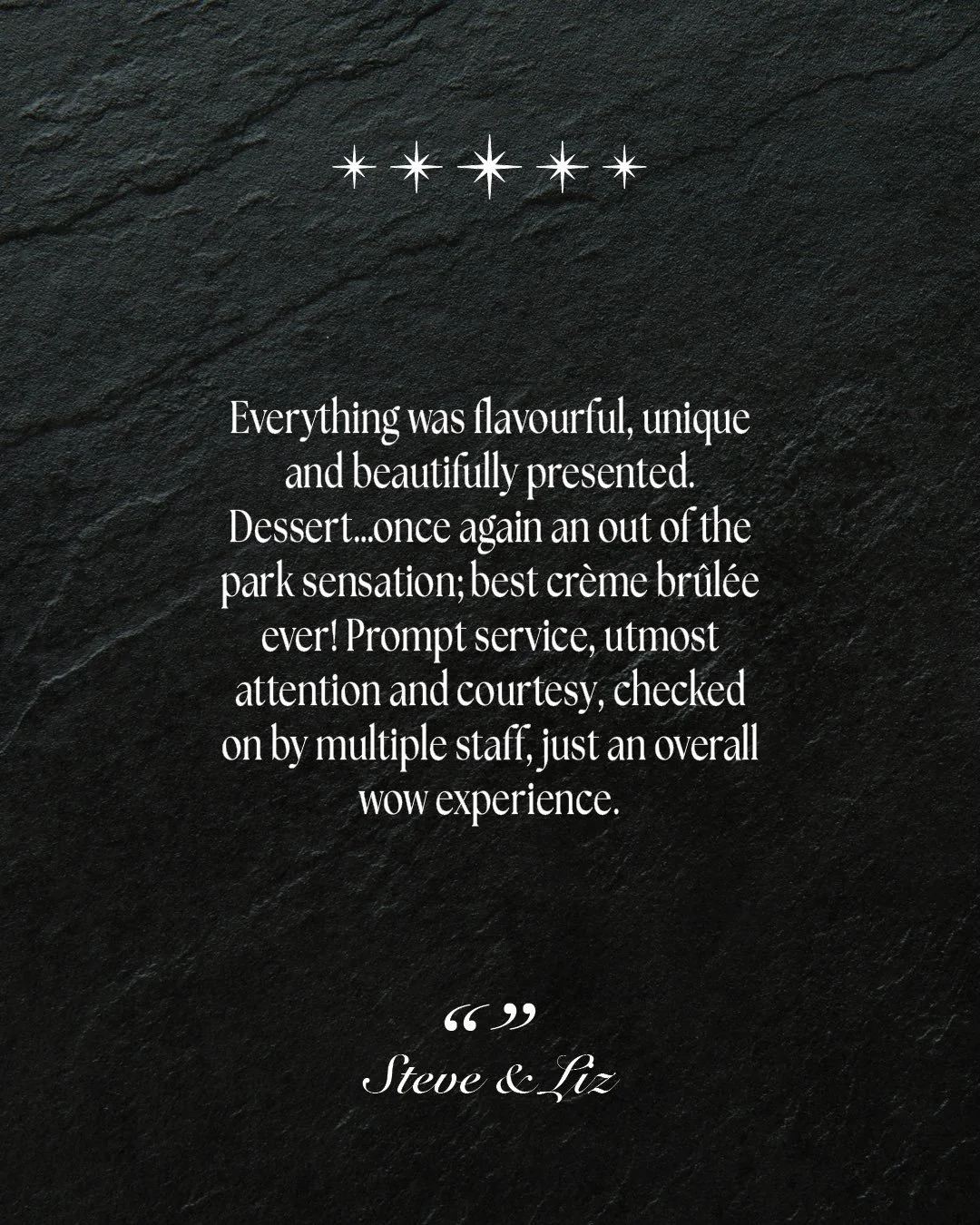 A heartfelt thank you to Steve and Liz for choosing Tall Trees and sharing such a wonderful review! We&rsquo;re thrilled you finally stopped by.

We&rsquo;re so happy that you enjoyed your experience here and got to try some of the fan favourites on 