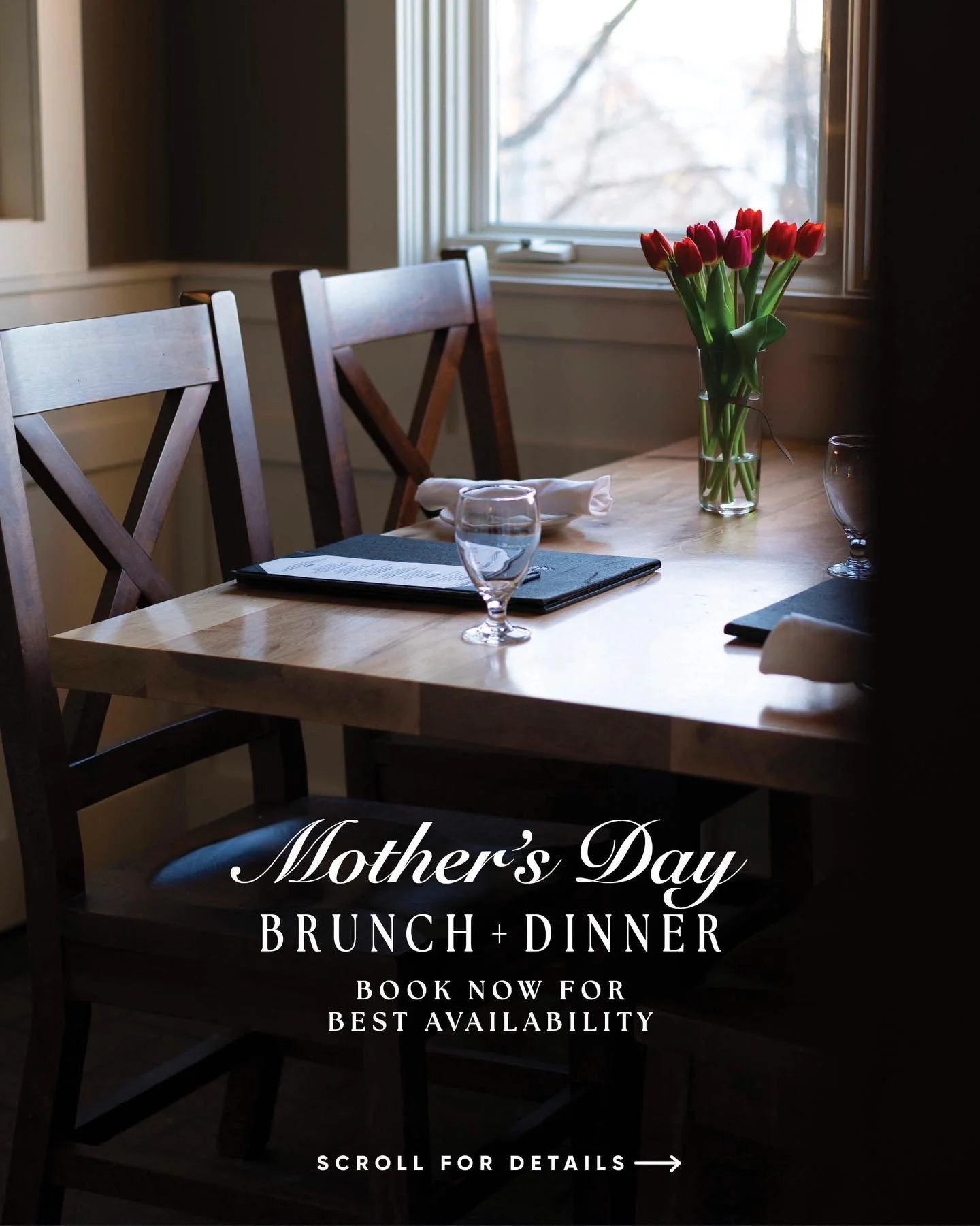 Our Mother&rsquo;s Day Three-Course Brunch and Dinner Menus are here, and there&rsquo;s something for the whole family to love, especially Mom! 🌸

Join us in the morning for a brunch that opens with warm, high tea-inspired scones served with house-m