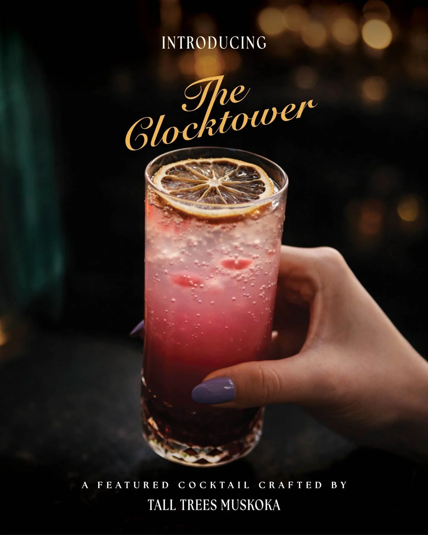 The Clocktower cocktail has a fantastic spring flavour profile. 🌸

A harmonious blend of vodka, house-made hibiscus and rosehip cordial and lemon soda, The Clocktower is thoughtfully adorned with a dried citrus slice symbolizing the iconic clocktowe