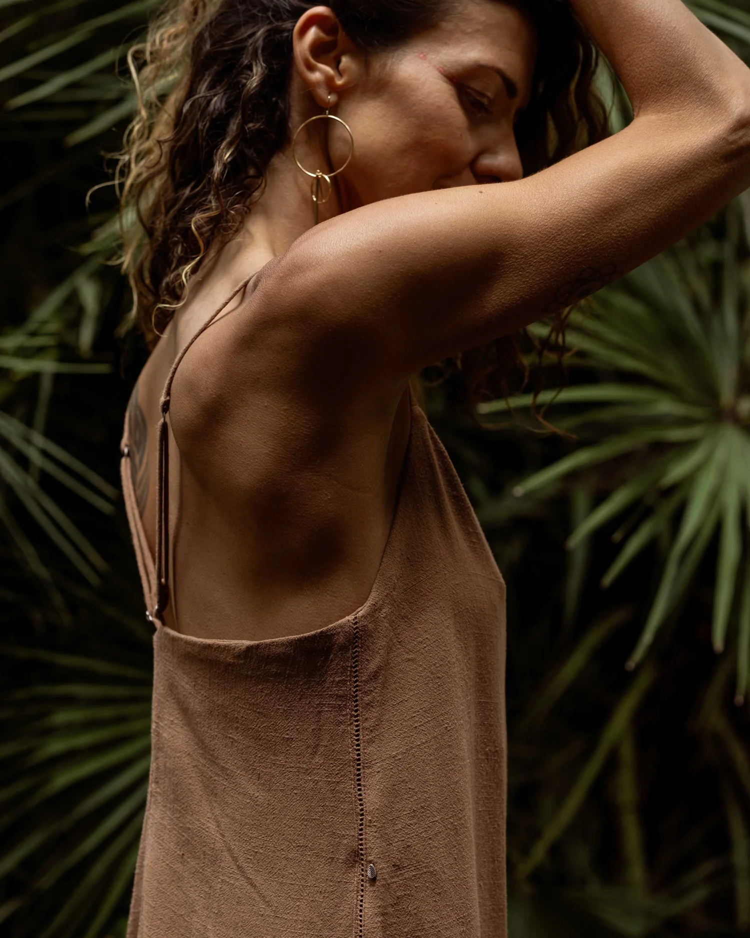 terracotta linen dress Sara 100% Linen Dress