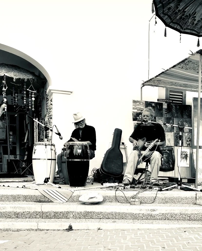 Showing a pleasant moment during San Juan Market in Ibiza