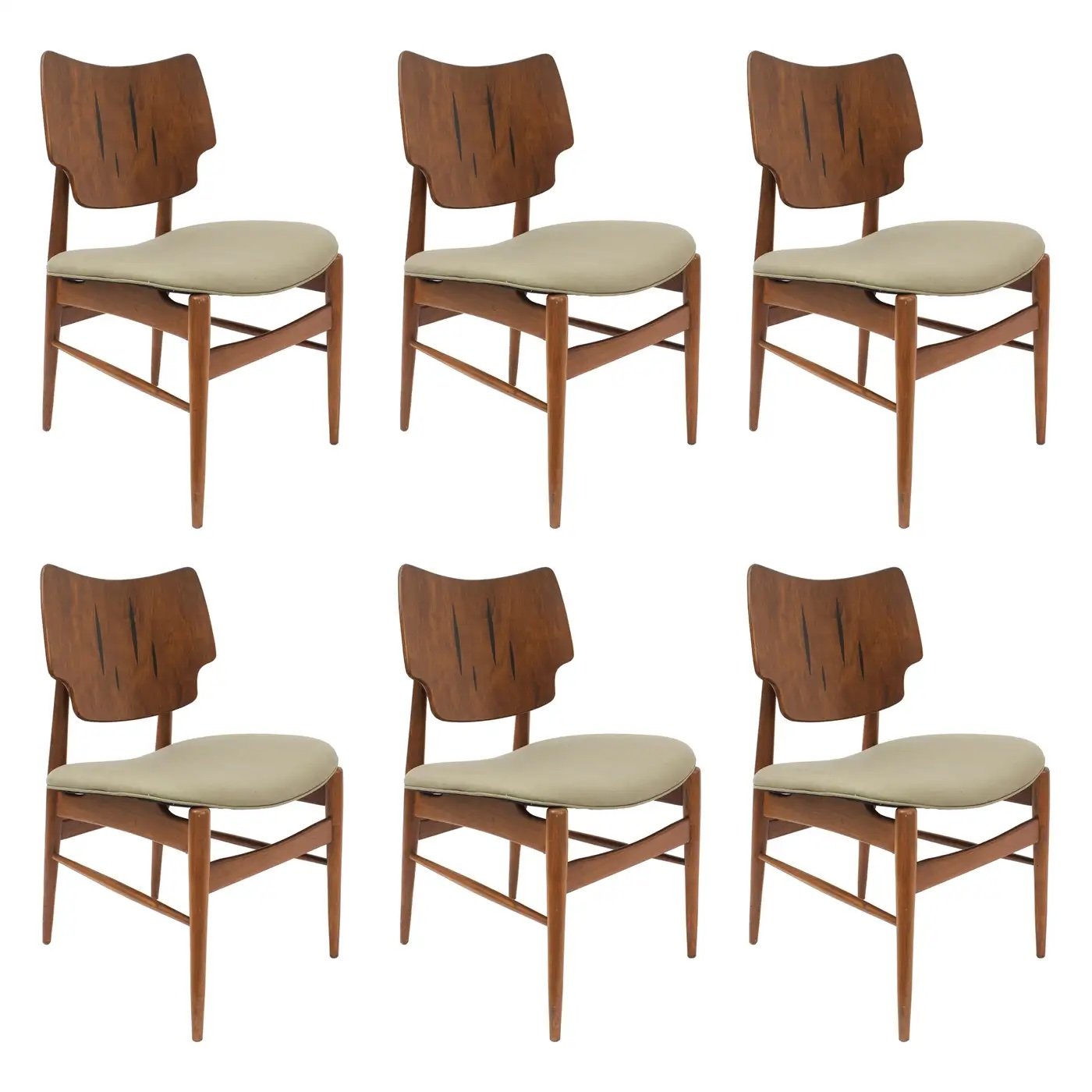 6 Mid-Century Scandinavian Teak Dining Chairs