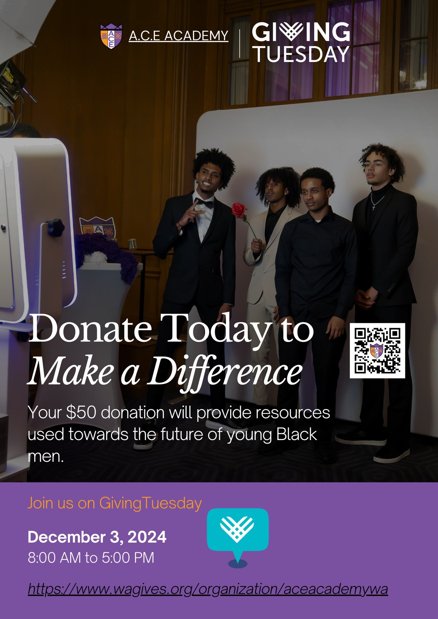 GivingTuesday Donations are open NOW until the end of tomorrow. 

As we celebrate the season of giving, let&rsquo;s remember the power of community and generosity. Your donation to ACE Academy can help us:
🌟 Provide critical resources for young Blac