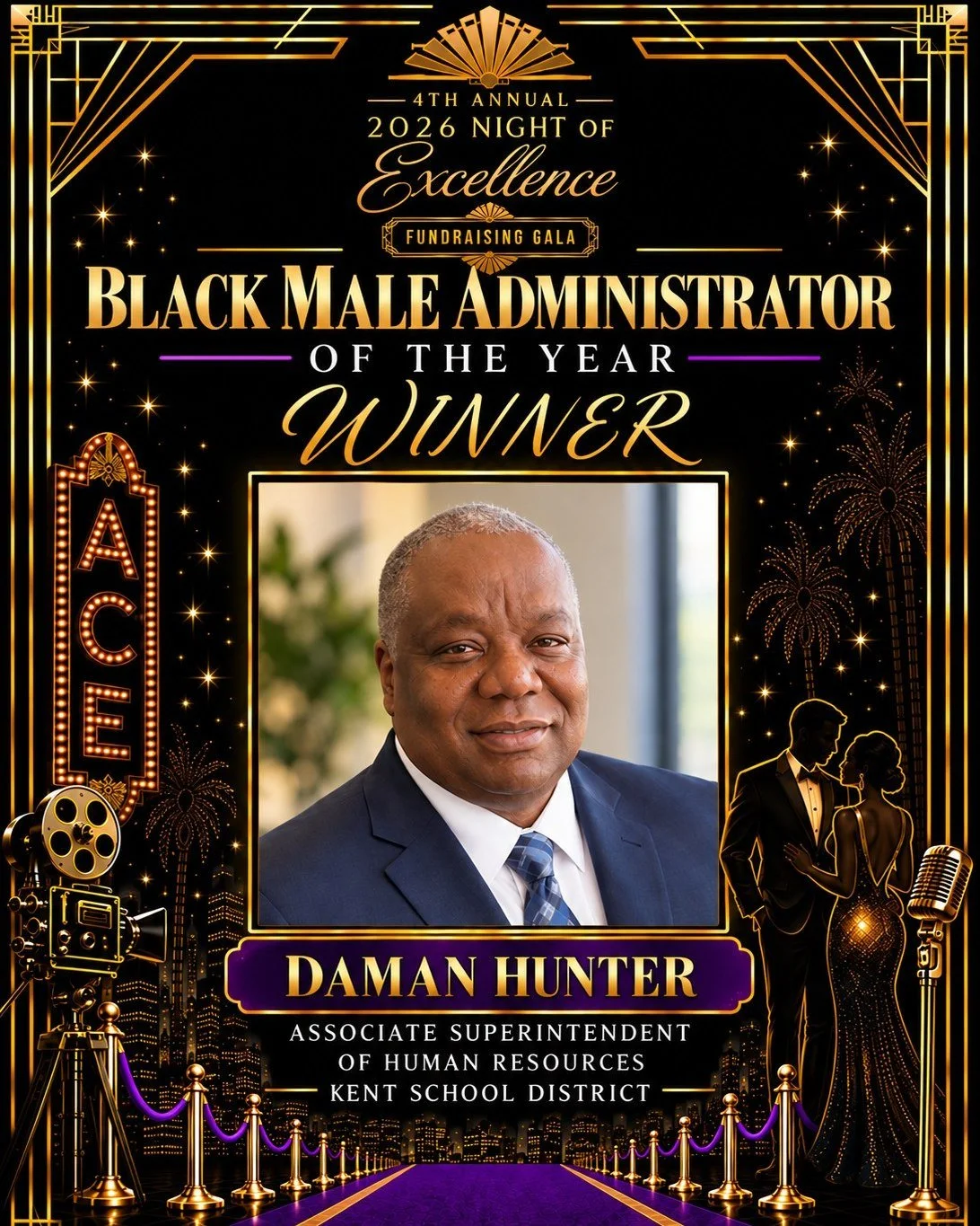 CELEBRATING EXCELLENCE IN EDUCATIONAL LEADERSHIP!

ACE Academy is proud to recognize Daman Hunter as our 2026 Black Male Administrator of the Year!

As Associate Superintendent of the Kent School District, Daman Hunter has dedicated decades to advanc