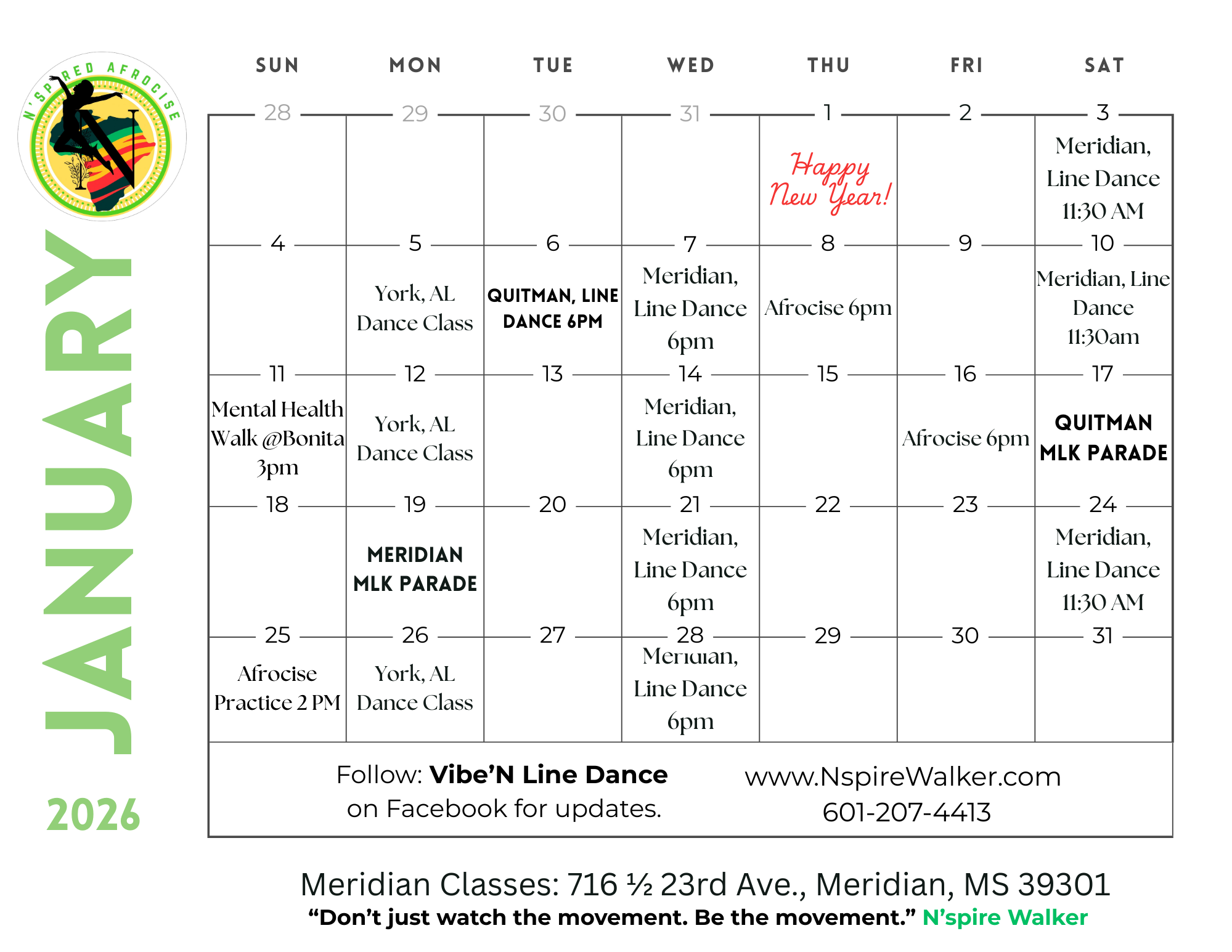 N'SPIRE WALKER CALANDER