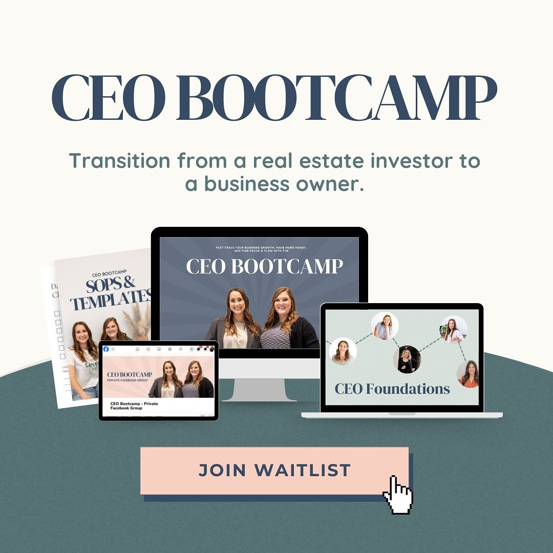 CEO BOOTCAMP IS BACK BABYYYYYYY!!!

We cannot wait to bring back CEO bootcamp to TRANSFORM another group of real estate investors from burnt out DIY investors to empowered CEOs of their portfolio making MORE money with LESS time &amp; effort. 💥💸🏠?