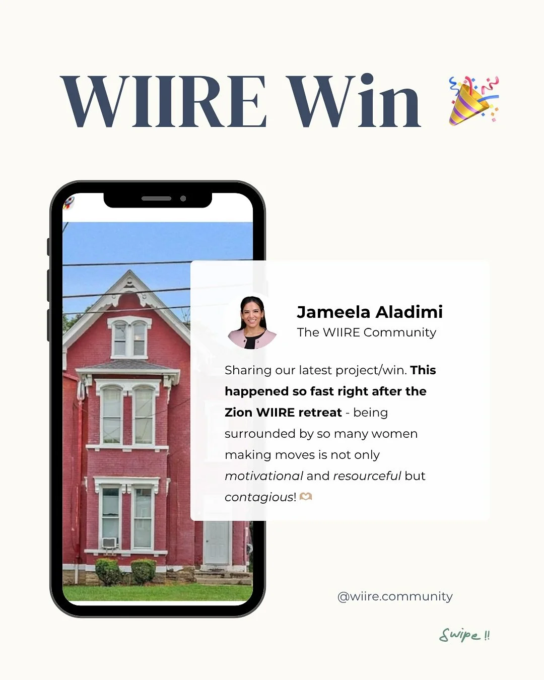 Celebrating a huge win from our WIIRE Community members, @jamgram5 &amp; @ameerathon !!

Jameela &amp; Ameera recently got a triplex under contract and they will be using the BRRRR strategy.

They&rsquo;ve been focused on fine-tuning their business l