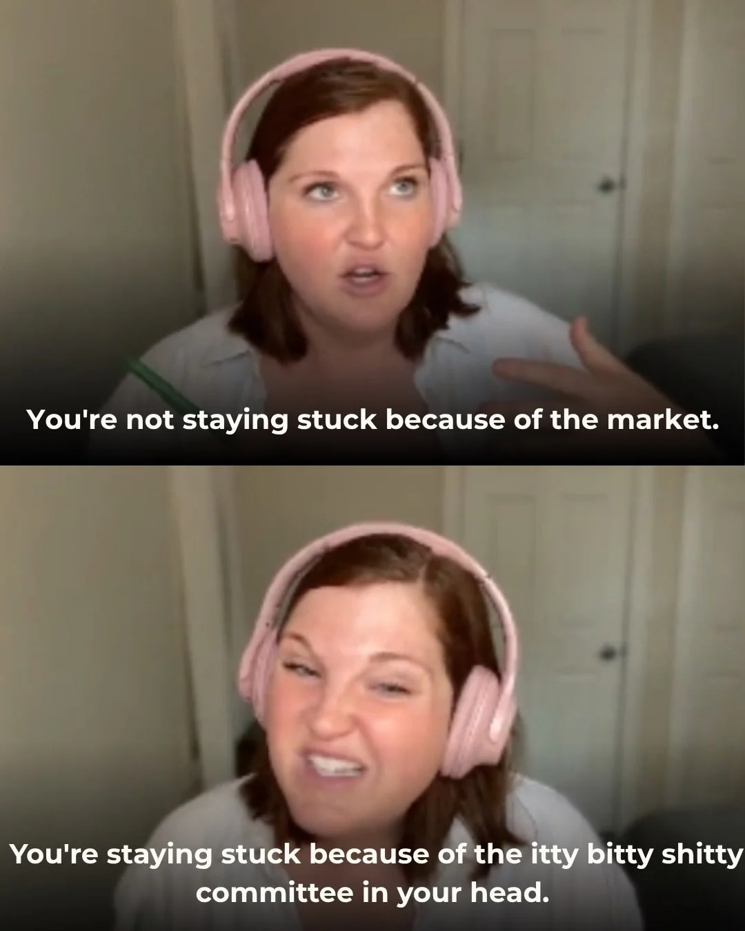 You are not stuck because of the market.

You&rsquo;re stuck because of the itty bitty shitty committee living rent free in your head.

🫢🫣😶😵&zwj;💫😳

Stop trying to think your way out of everything alone.

Get around women who are going to push 