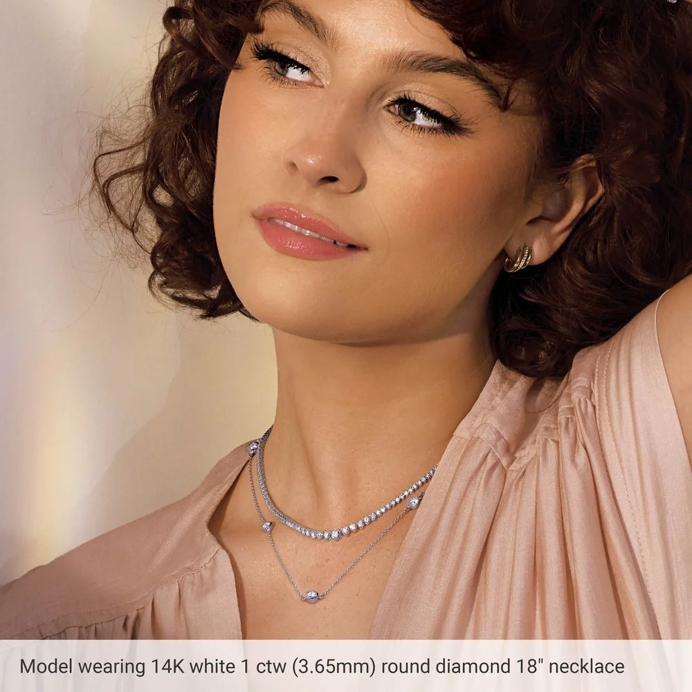 14K Yellow Gold Natural Diamond Bezel-Set Solitaire Necklace