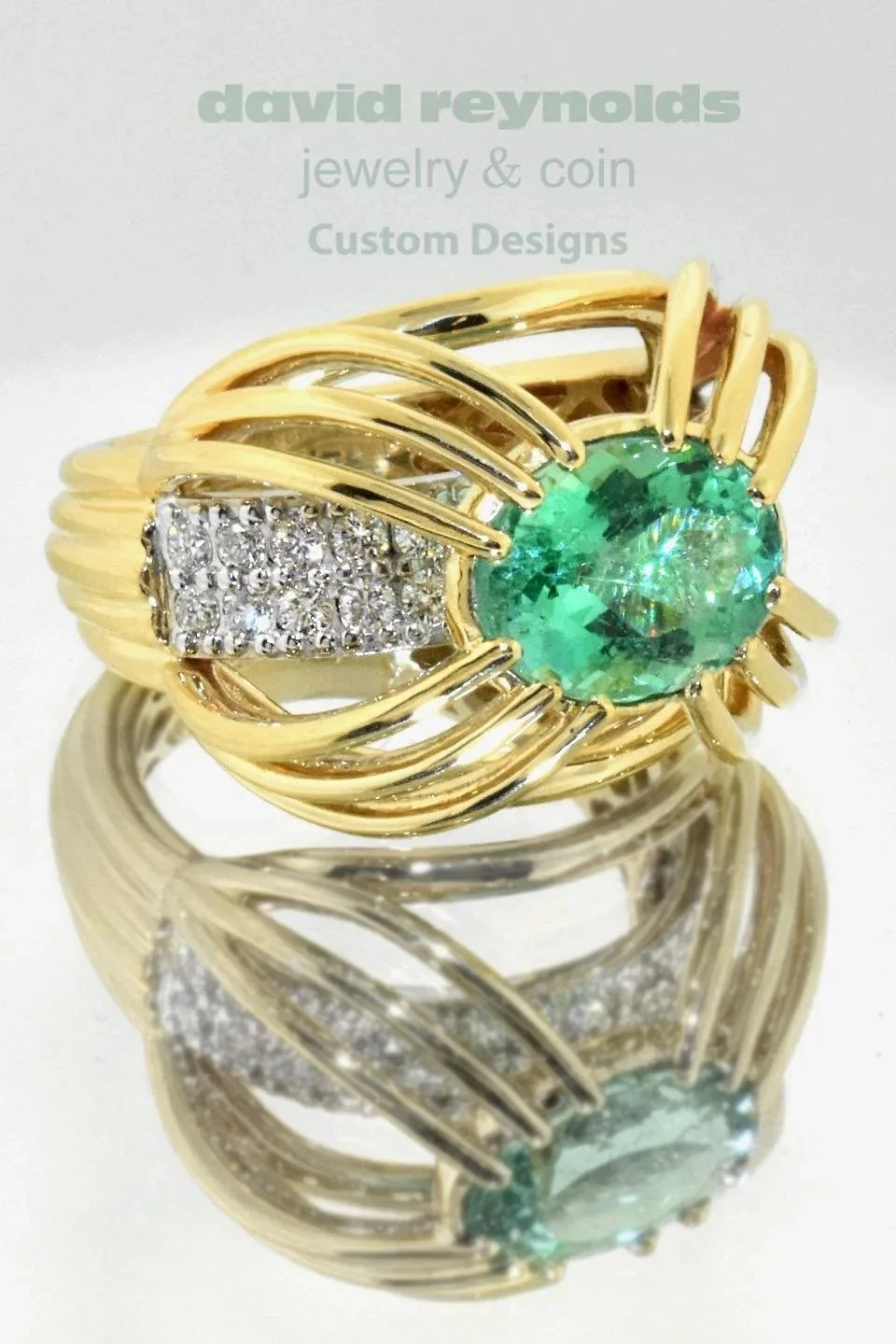 David Reynolds Custom Jewelry: Ring with Emerald