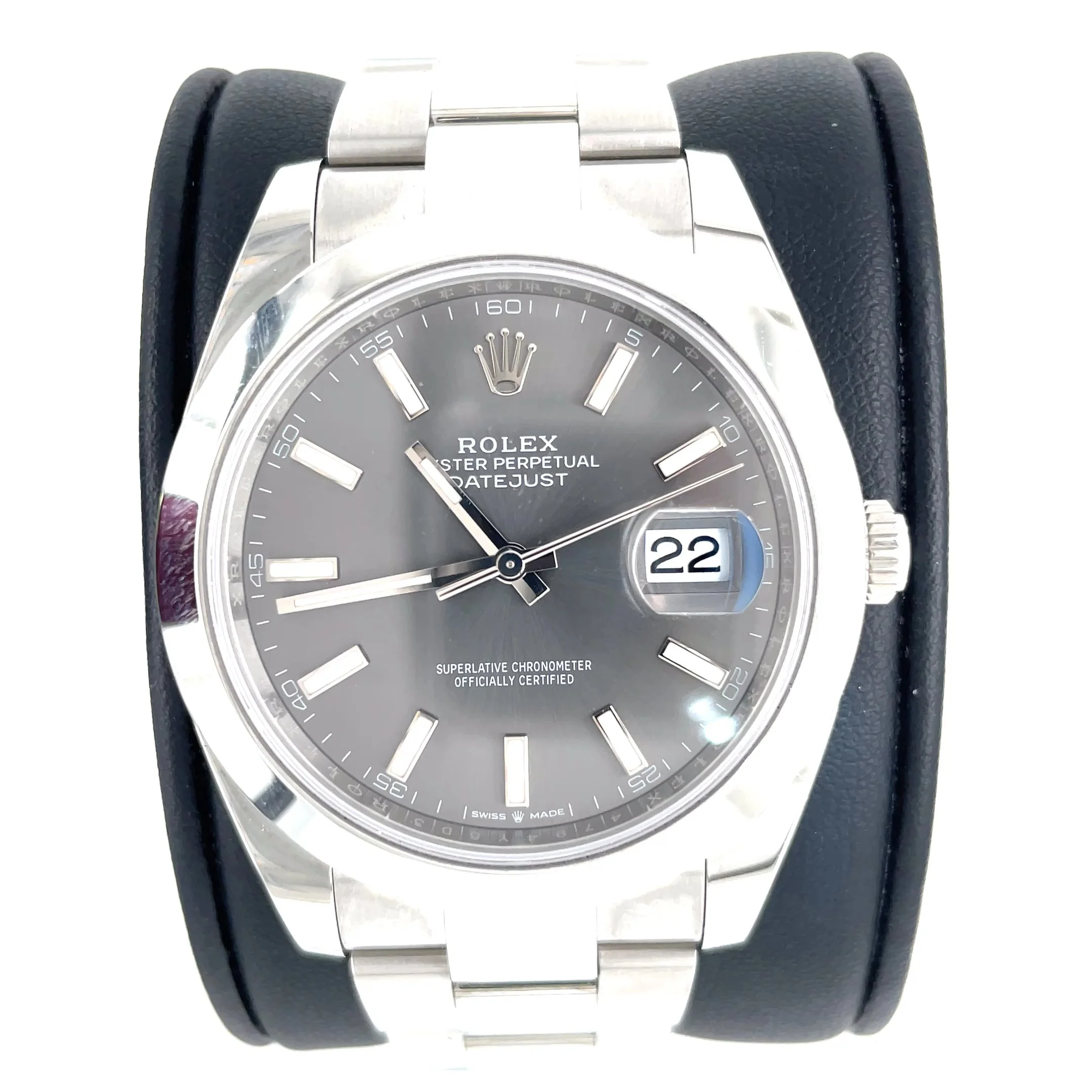 Rolex Datejust 126300 – 41mm Slate Dial Smooth Bezel Watch