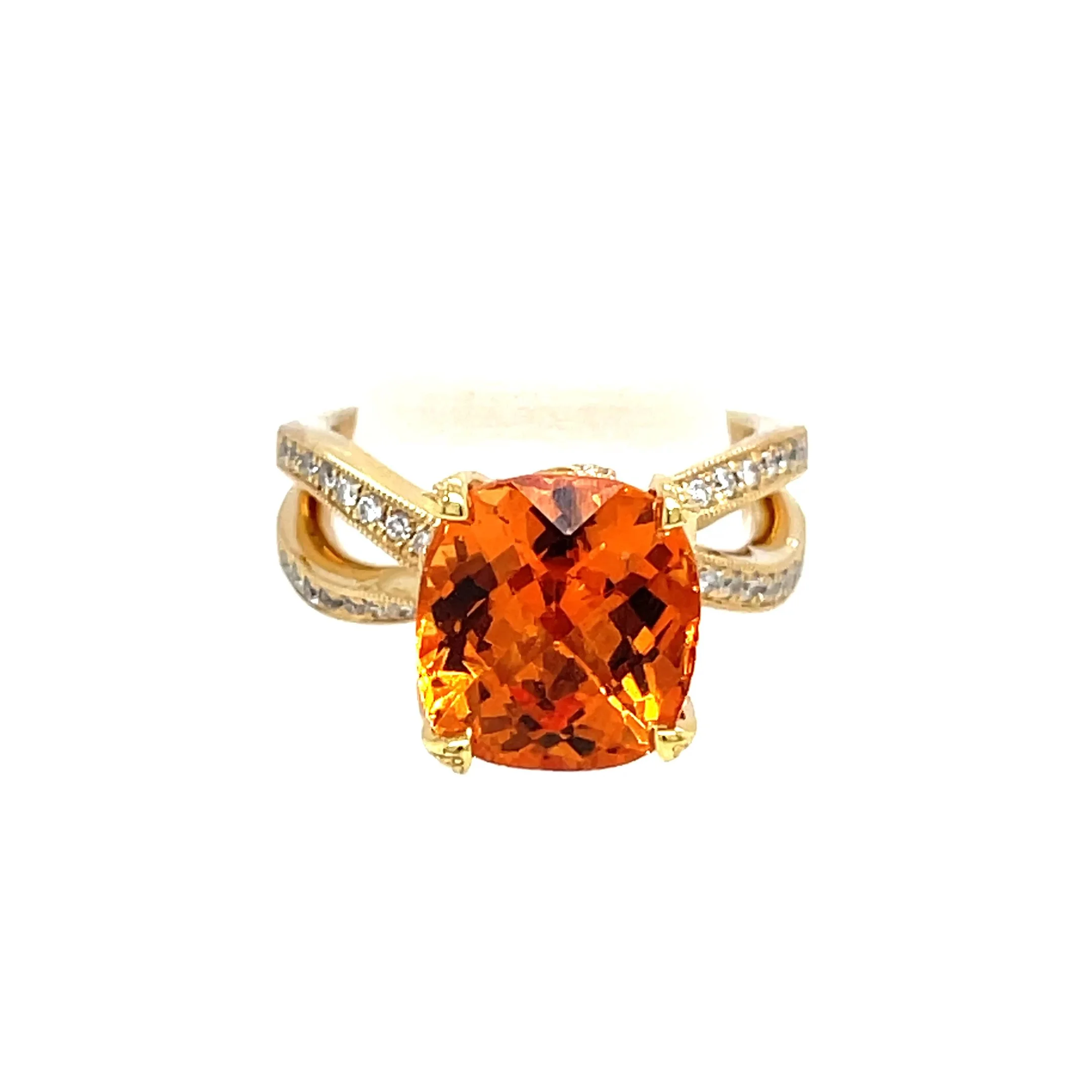 18K Yellow Gold Spessartite Garnet Ring