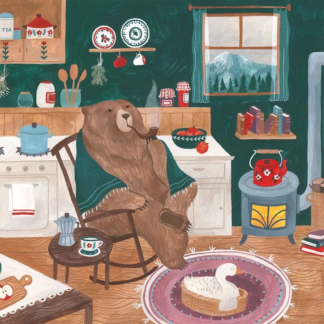 Quiet life in the mountain 🐻
This happy bear with his pet geese is now available as a print in my shop
.
.
.
.
#gouacheillustration #animalart #bearillustration #cosyhome #illustrationwork #kidlitartist #childrenillustration #kidillustration