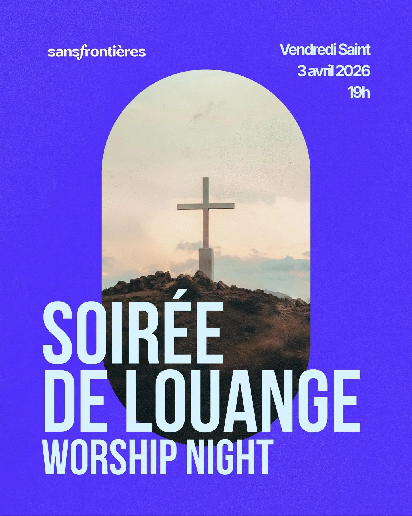 ✨ Vendredi Saint &ndash; Soir&eacute;e de louange
Le 3 avril &agrave; 19h, rejoigns-nous pour un temps de louange et de partage en famille, pour nous souvenir du sacrifice de J&eacute;sus.
Un moment simple et rempli de Sa pr&eacute;sence ou nous pour