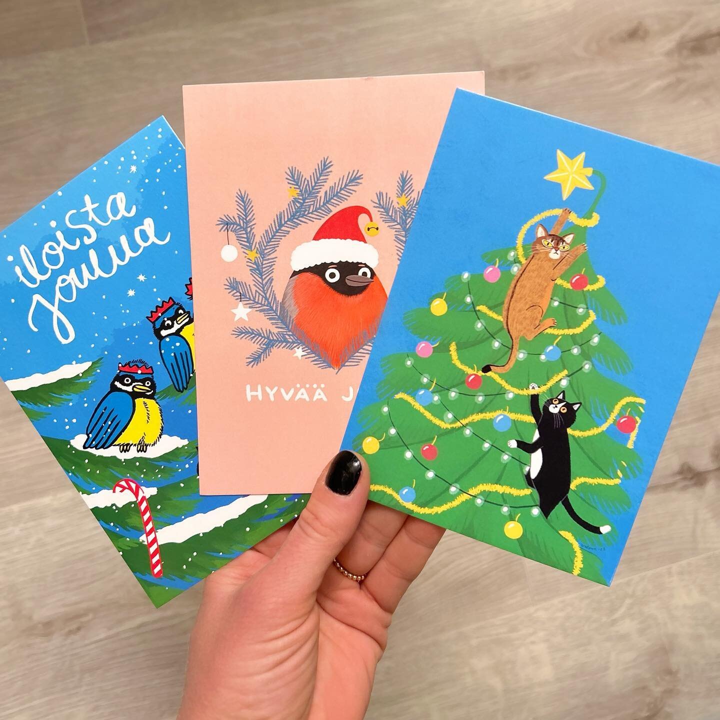 ❤️ My winter holiday cards this year ❤️
Which one is your favourite? 🎄
You can find these from some of my restockists and at all of my events I&rsquo;m tabling at, my schedule is pinned to my insta wall ❤️
.
.
#christmascards #joulukortti #postcross