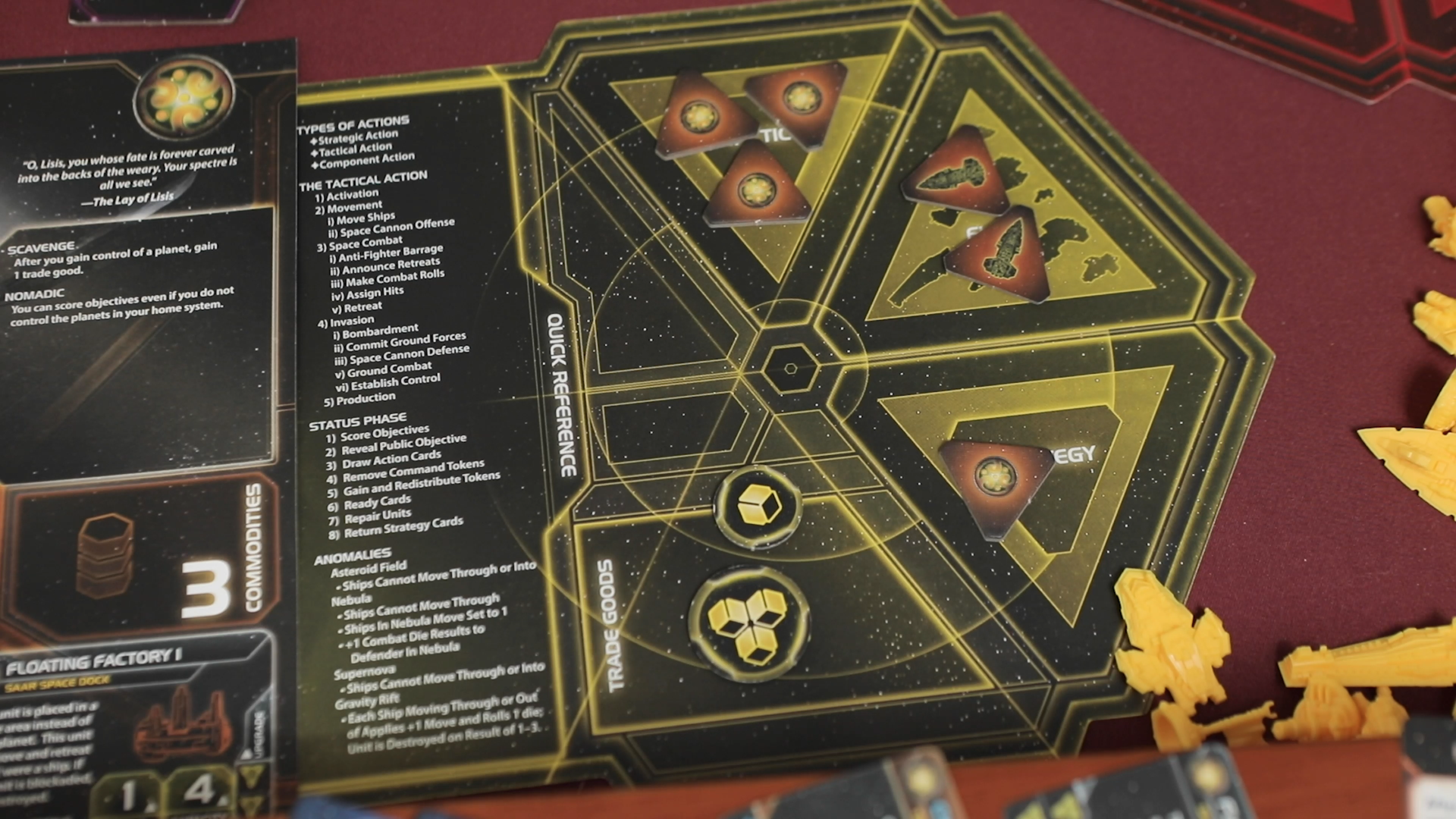 Streamlined action system and incredible player aids.