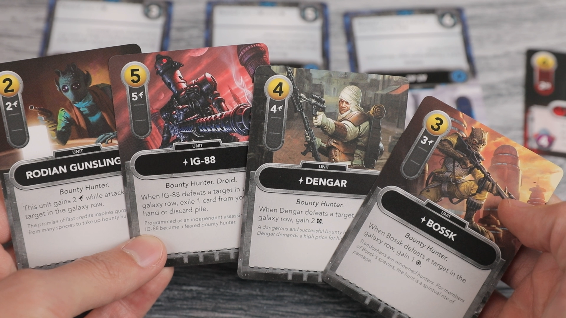 Bounty the middle cards with bounty hunters!