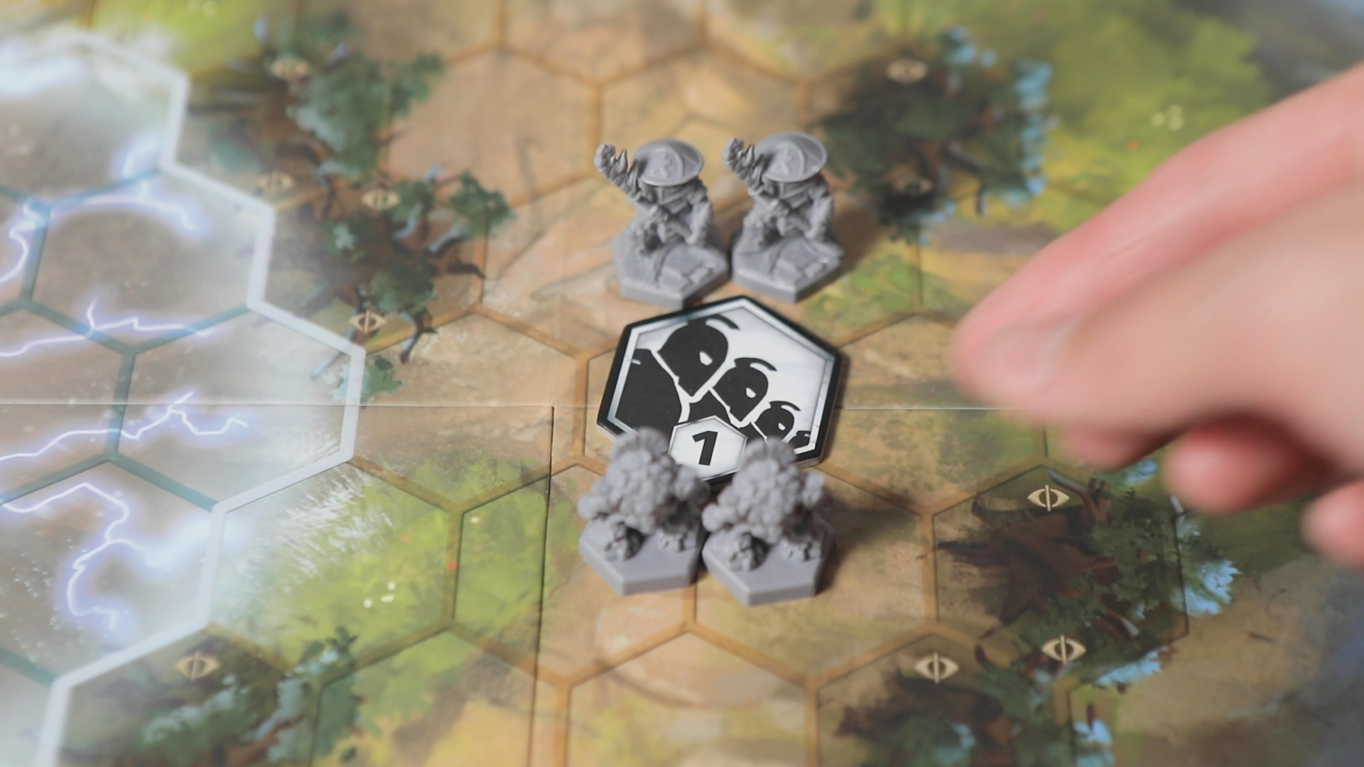 Interact with minions on the board, fighting over control points.