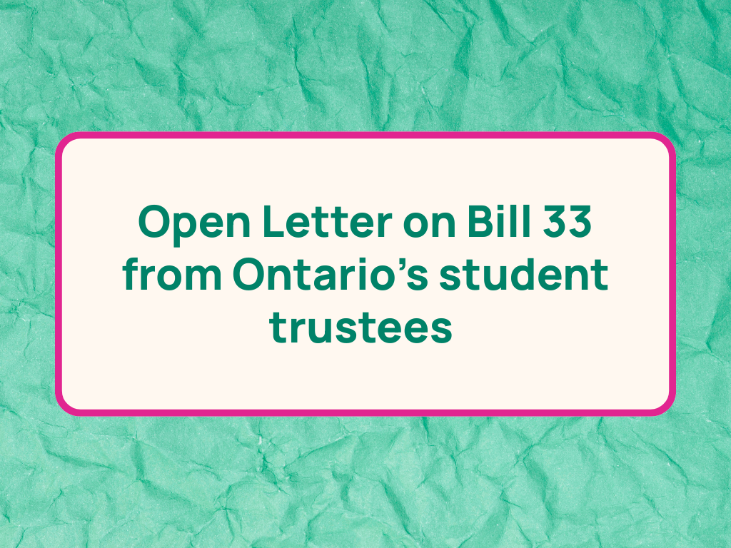 OSTA-AECO Open Letter on Bill 33