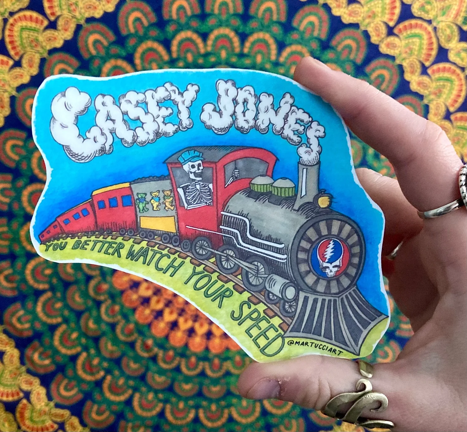 Casey Jones (Grateful Dead) Bundle (Print & sticker) — Martucci Art