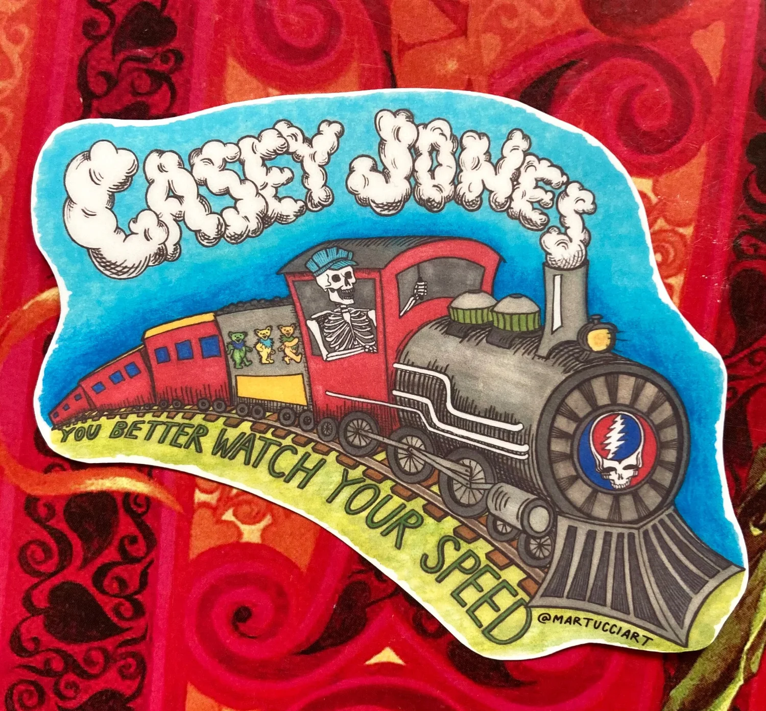 Casey Jones (Grateful Dead) Bundle (Print & sticker) — Martucci Art