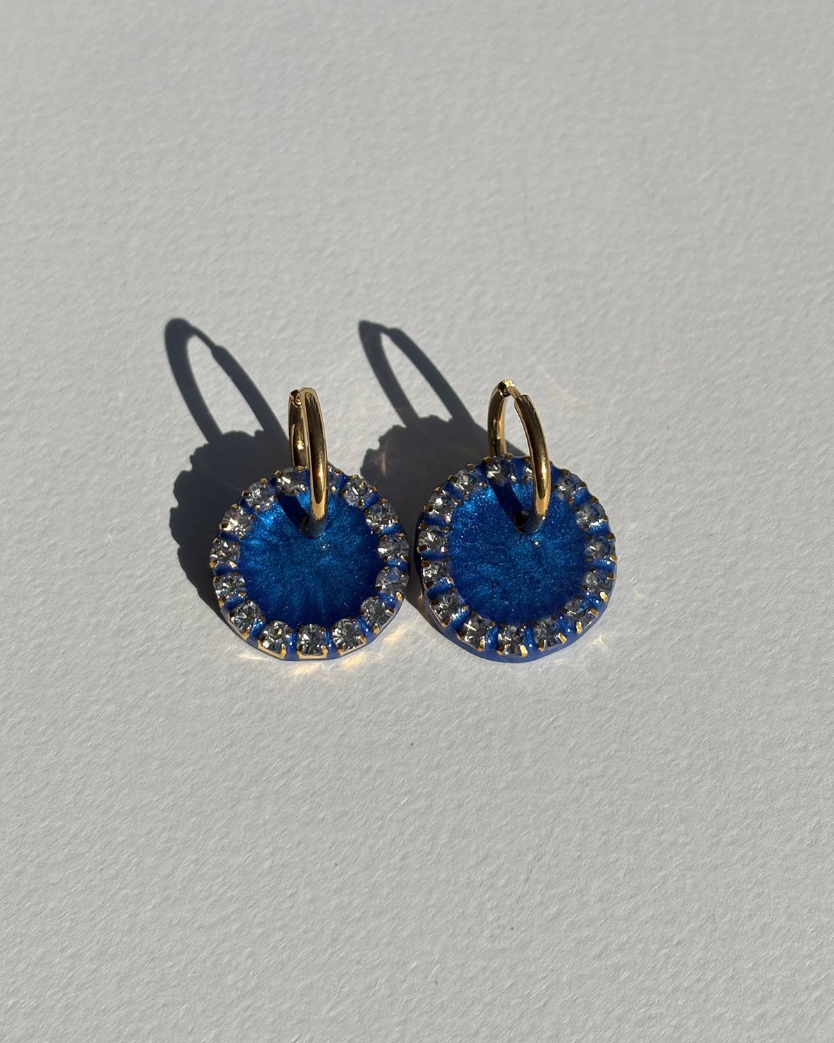 Daily Gold Hoops - Blue