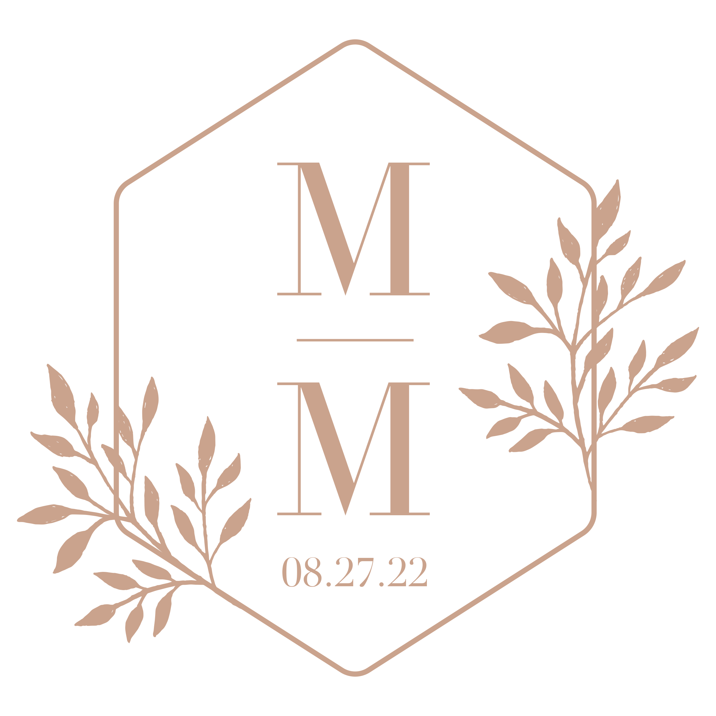 m m wedding logo