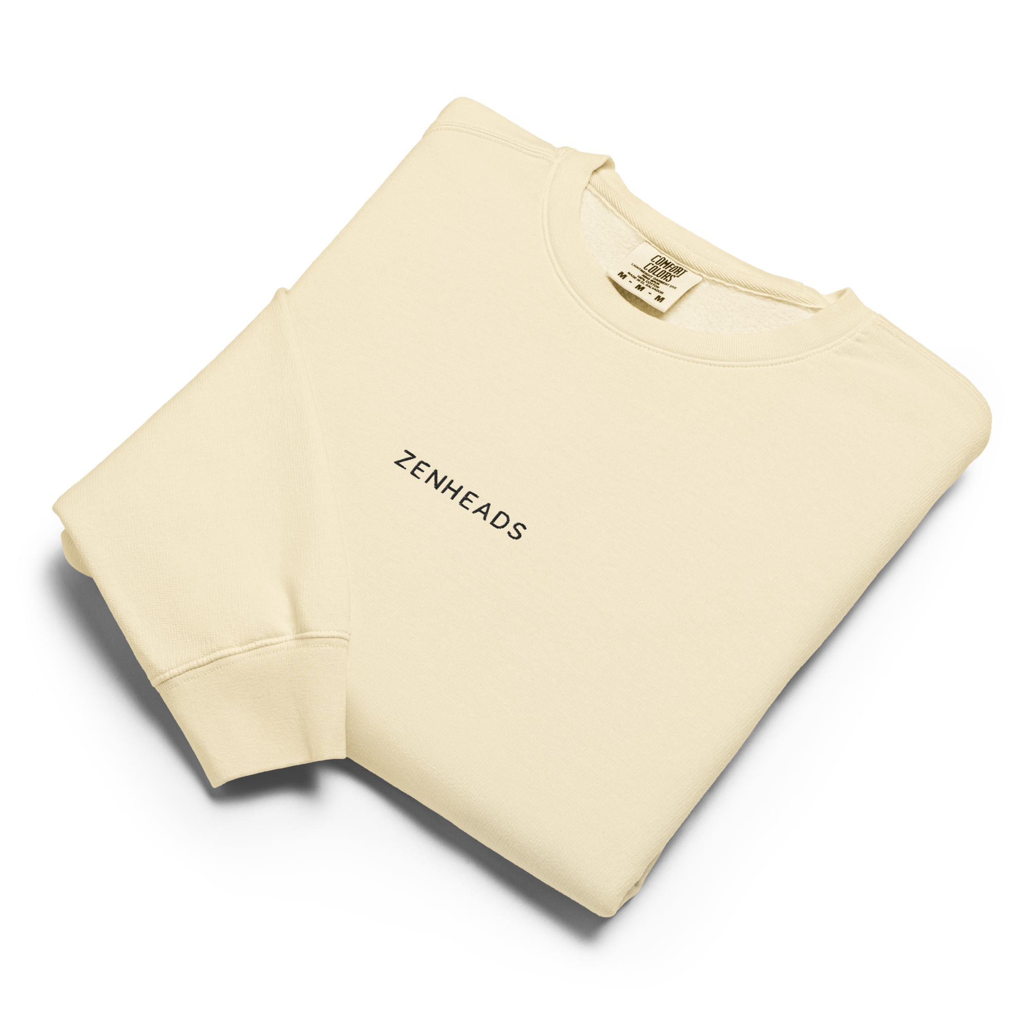 Minimalist Embroidered ZenHeads Sweatshirt (Ivory)