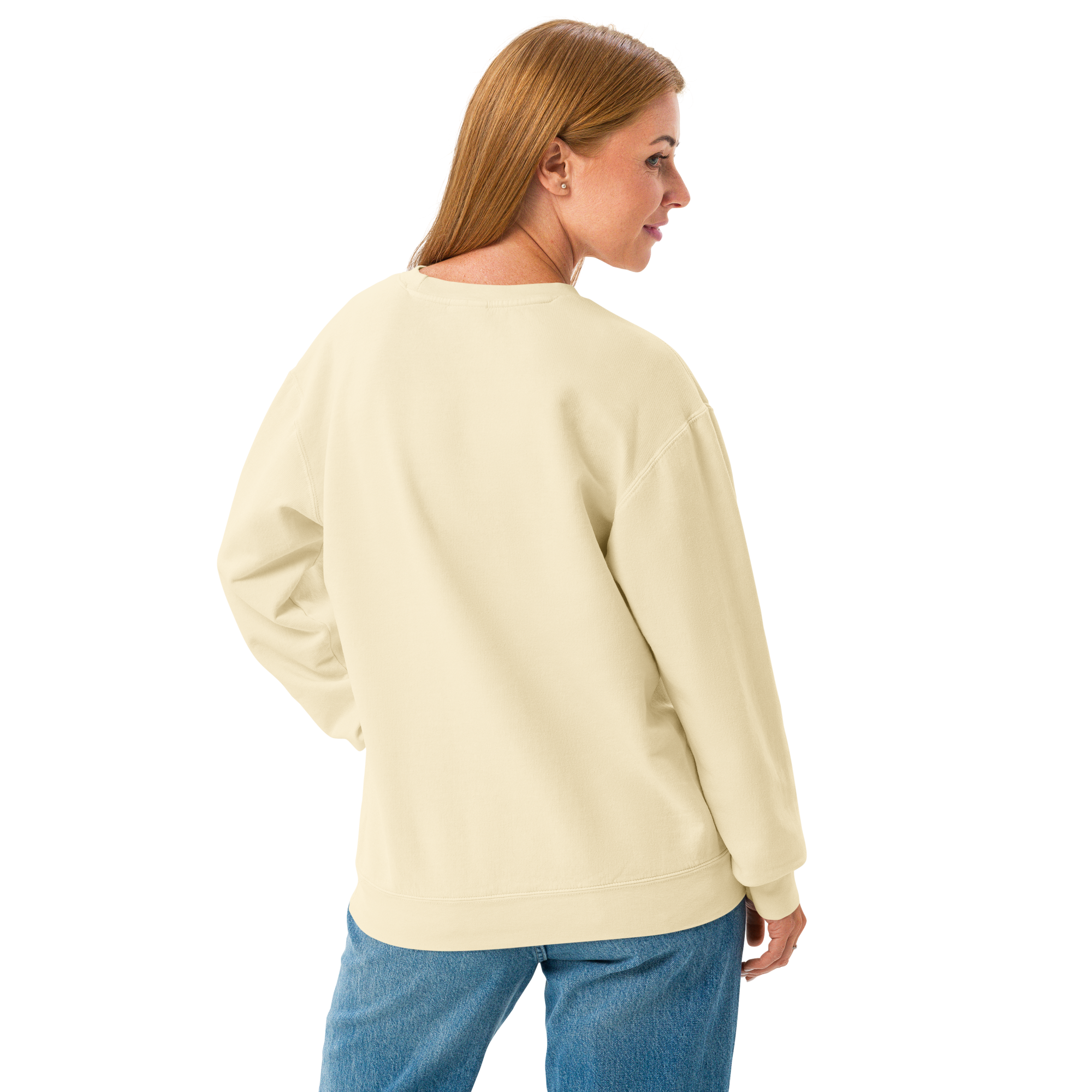 Minimalist Embroidered ZenHeads Sweatshirt (Ivory)
