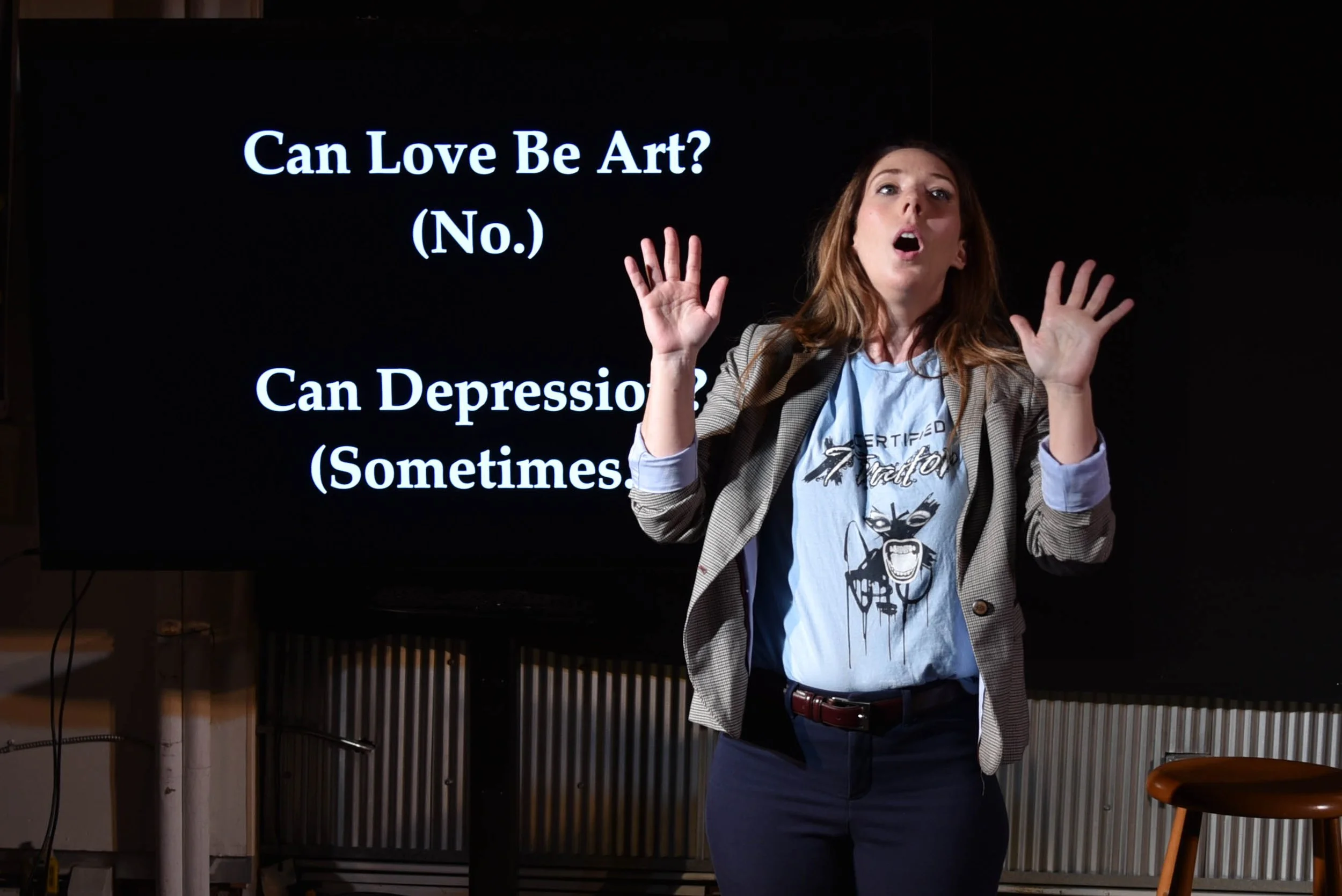 Liz explains why she tricked Ben into thinking he had love in his life. (Photo by Jeff Burkle)