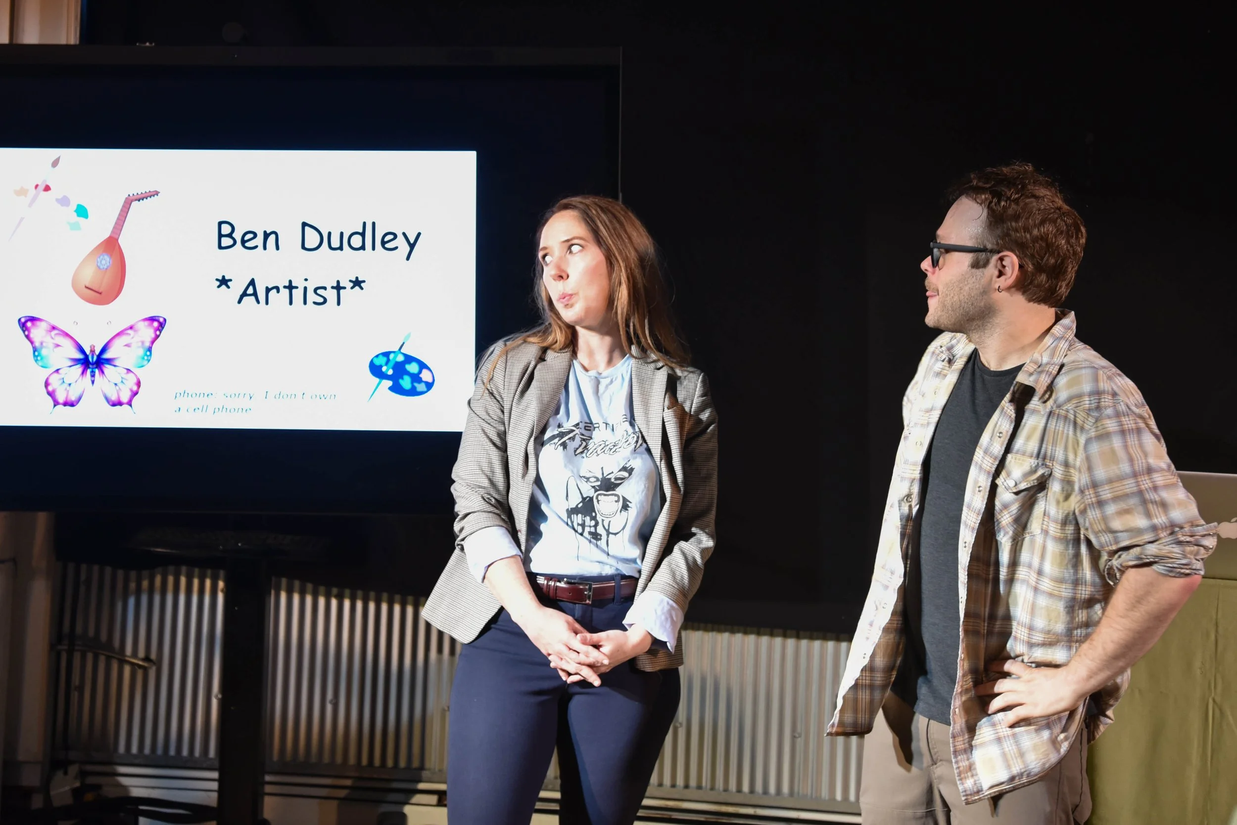 Ben explains that one of the only ways to be a bad artist is to get business cards that say you're an artist. (Photo by Jeff Burkle)