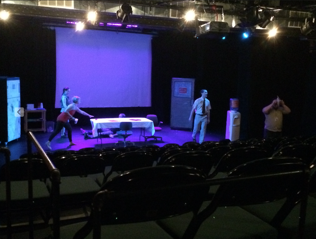 Setting up for the first show.