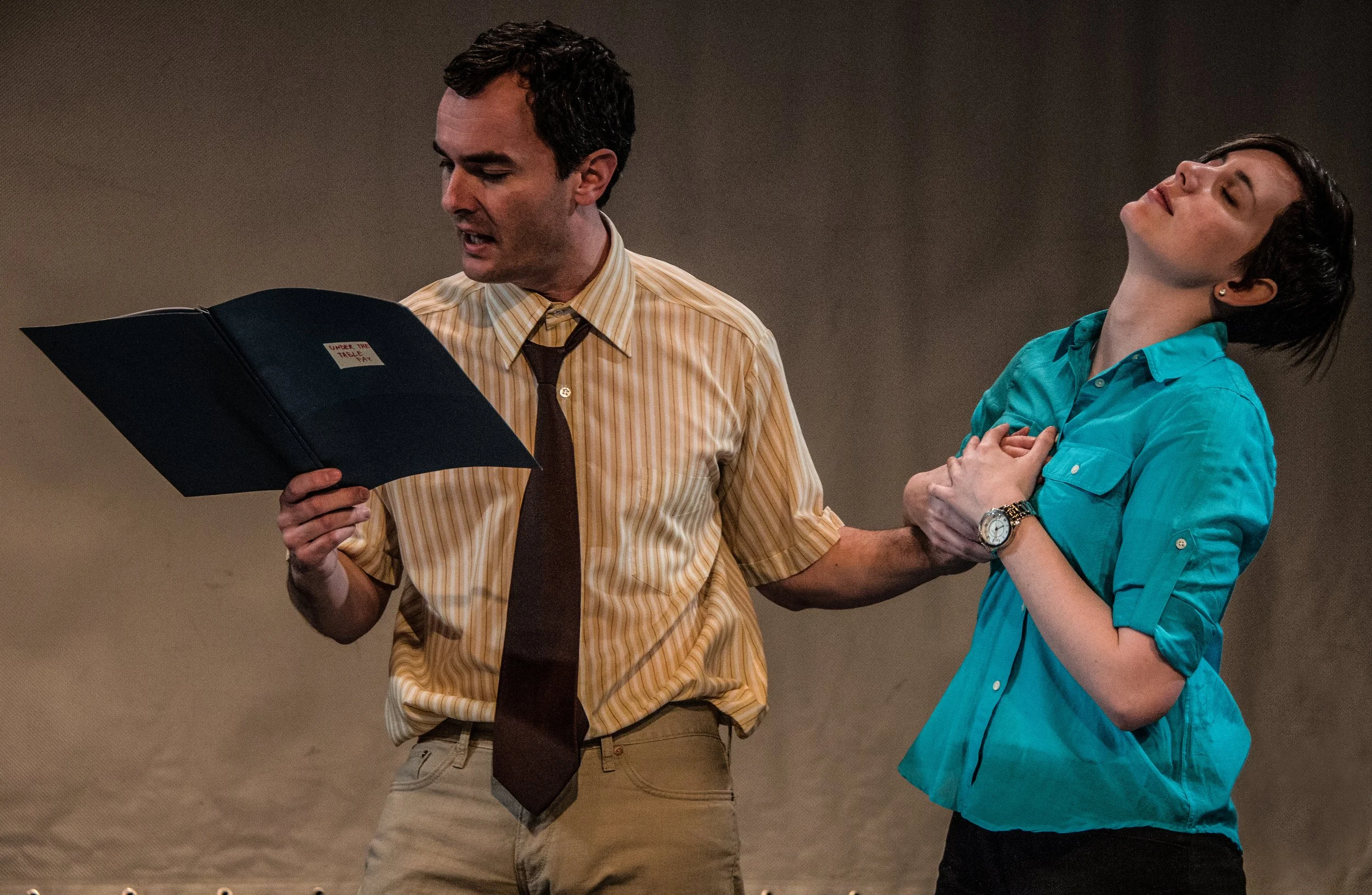 Dan discovers a story that seems to be about him and Louise. [Photo by Daniel R. Winters]